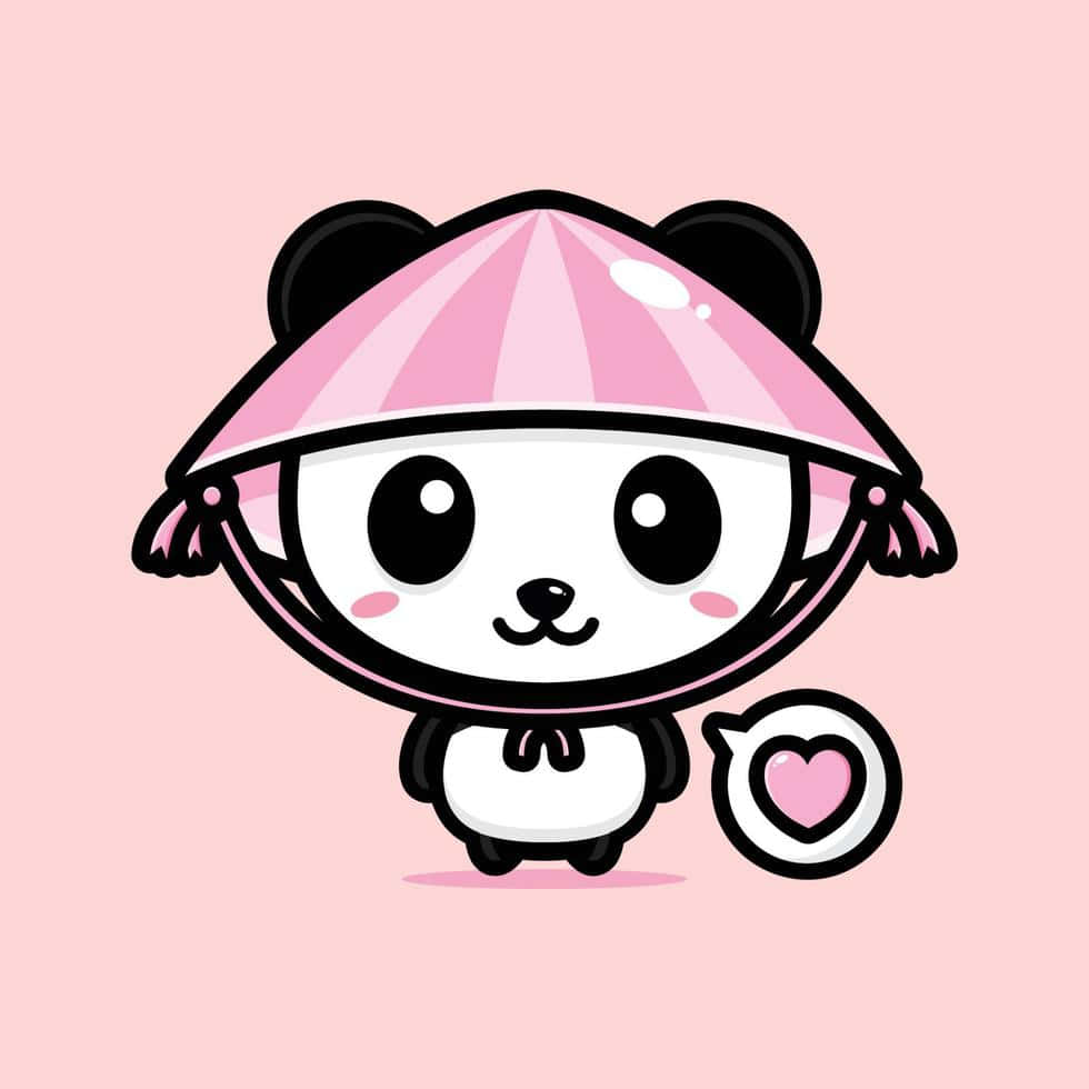 Mũ nông dân gấu trúc dễ thương nữ tính Hình nền