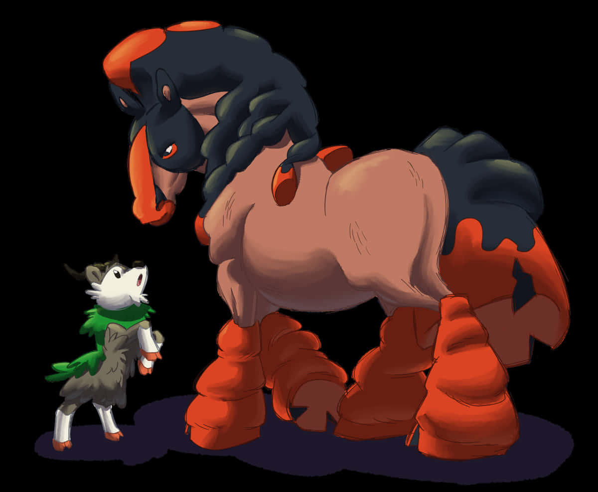 Mudsdale hùng vĩ cùng Skiddo trong tư thế đầy hào hứng. Hình nền