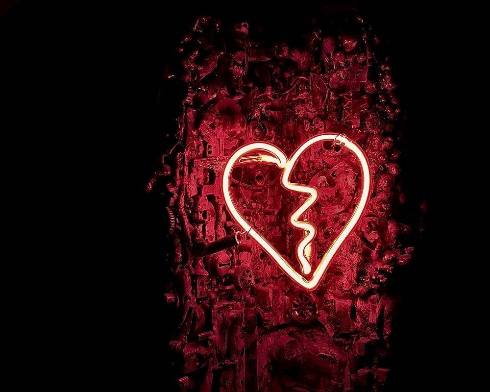 Mỹ cảm trái tim vỡ đèn neon Hình nền