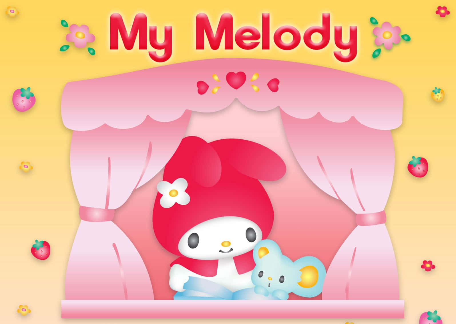 My Melody Dễ Thương Cùng Chuột Flat Hình nền