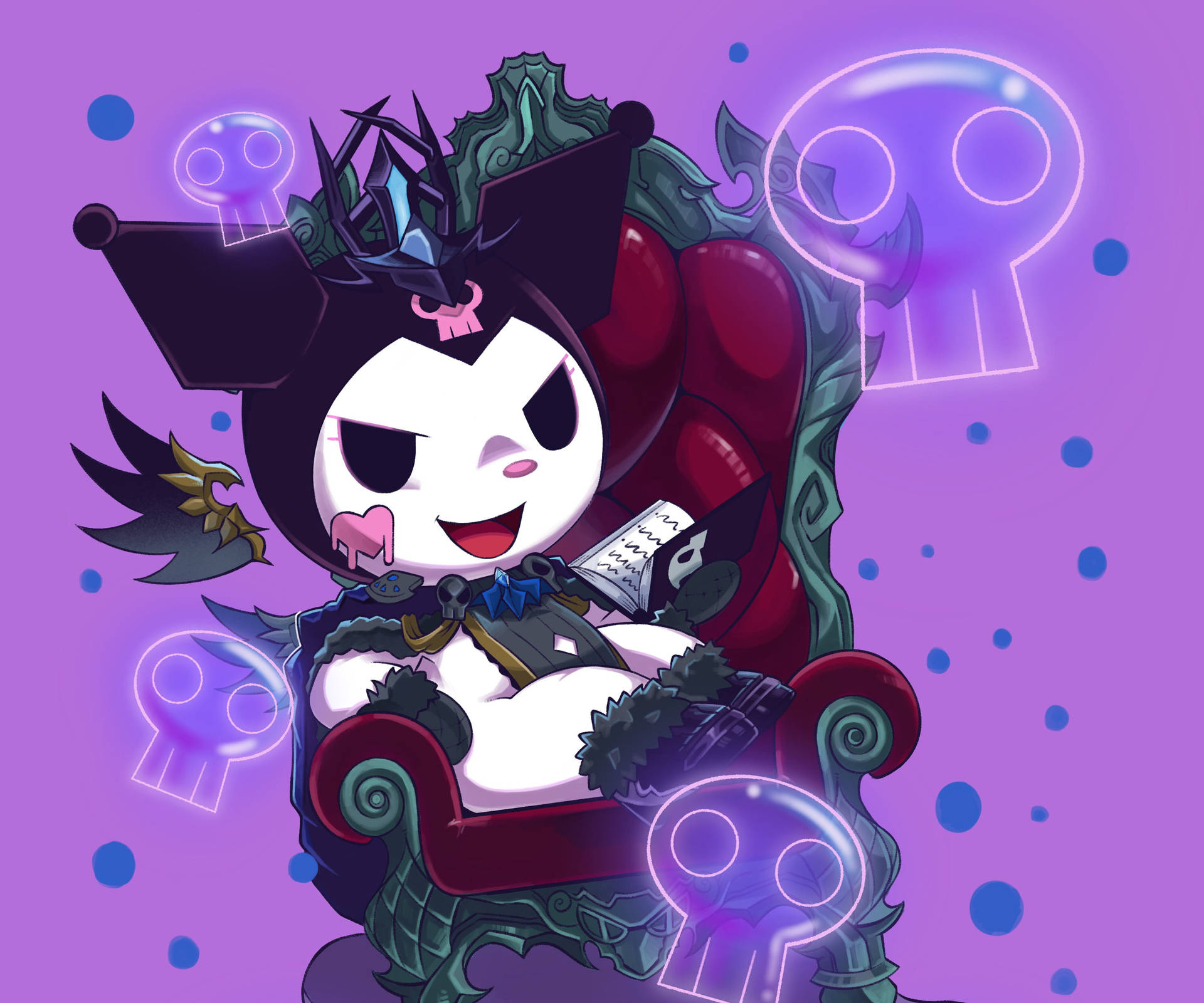 My Melody Kuromi ngồi trên ngai vàng