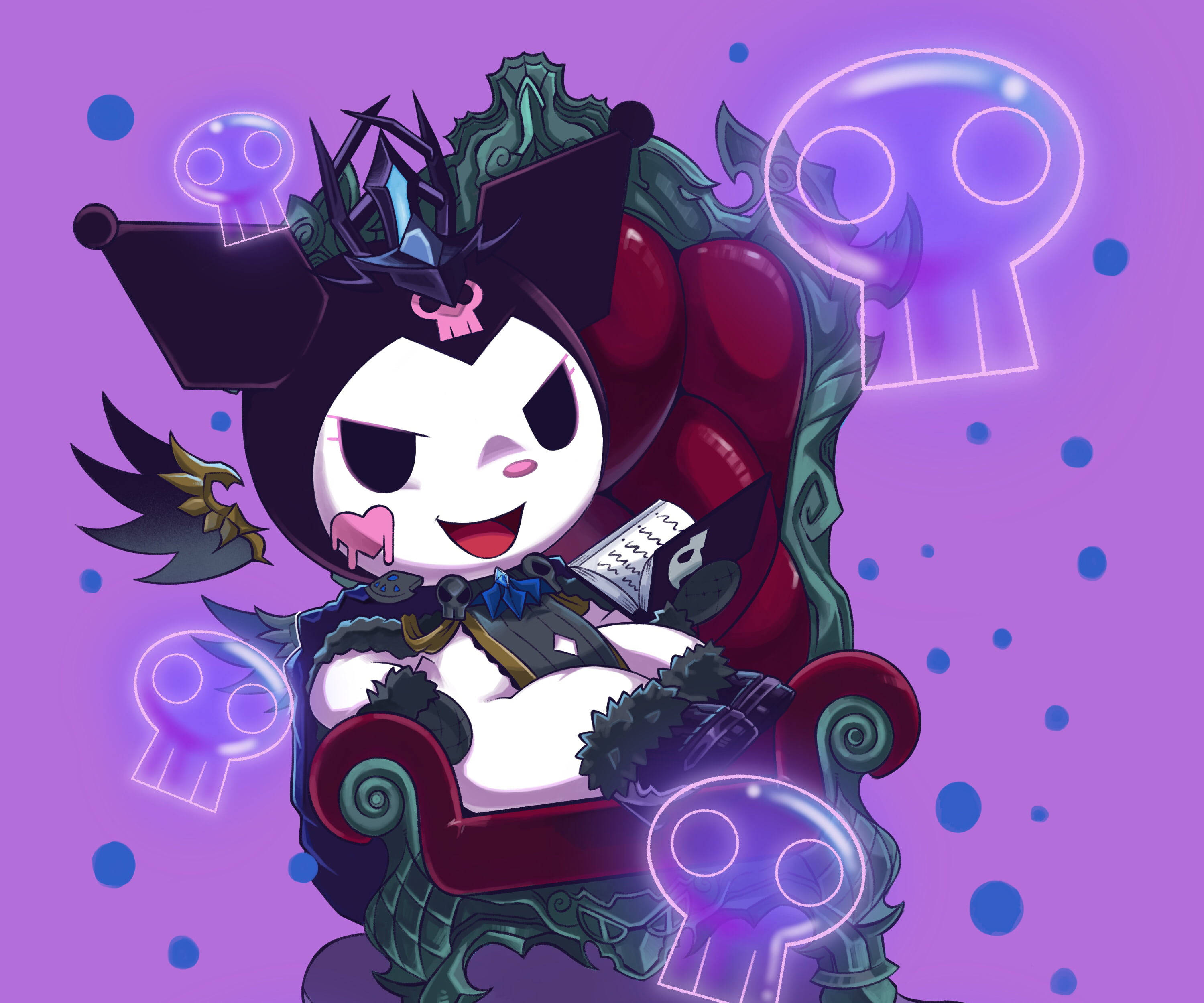 My Melody Kuromi ngồi trên ngai vàng Hình nền