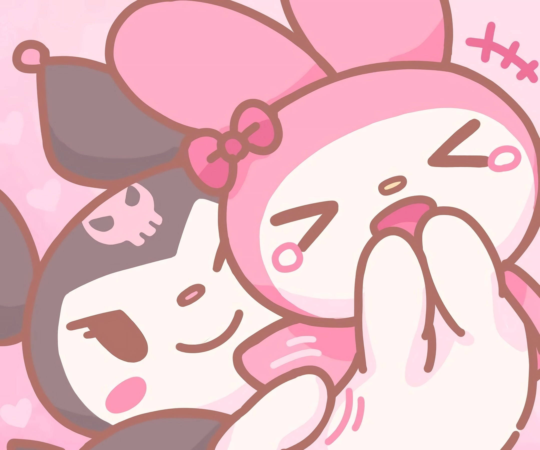 My Melody Kuromi ôm nhau Hình nền