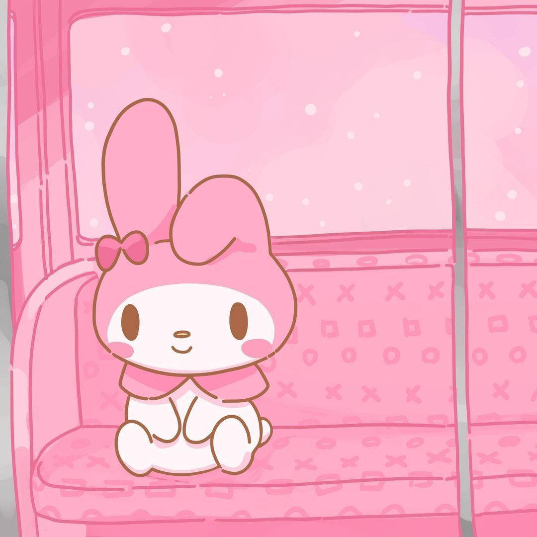My Melody trên ghế sofa hồng PFP