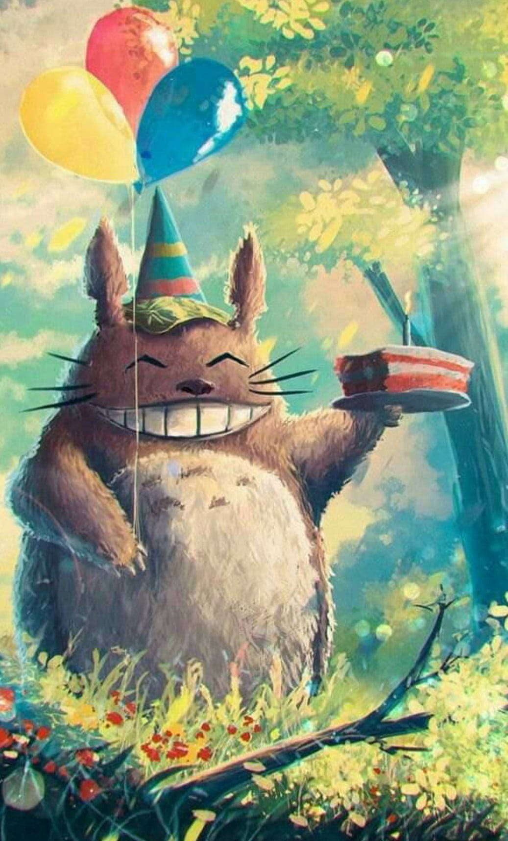 My Neighbor Totoro Trên Thiệp Sinh Nhật Của Tôi Hình nền