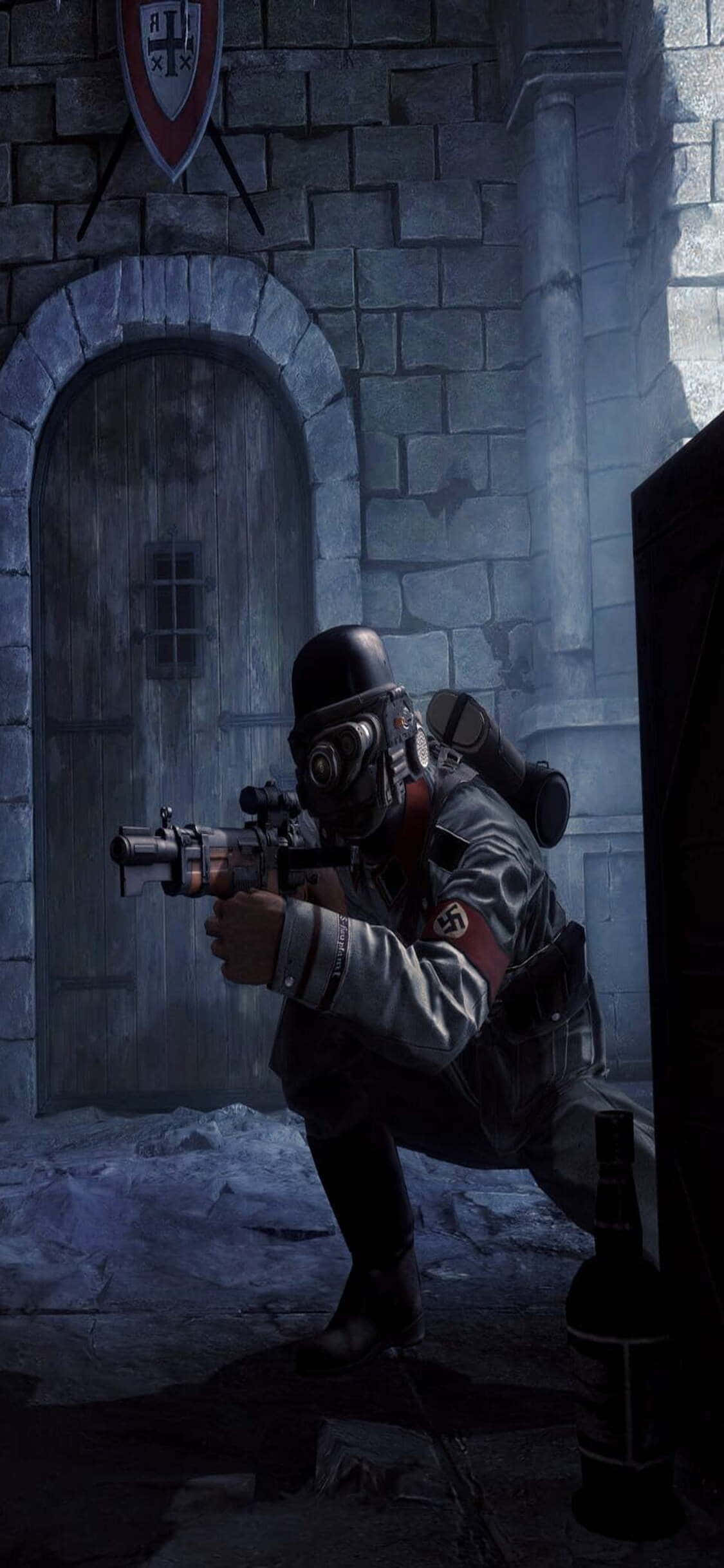 Nâng Cấp Trình Độ Chơi Game Của Bạn Với Wolfenstein II Trên iPhone Xs Hình nền