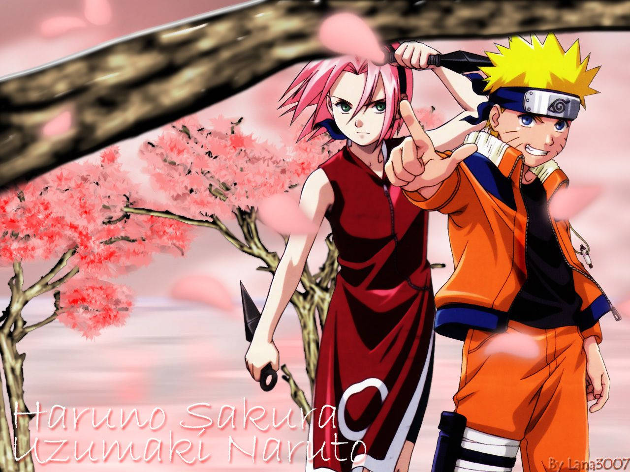 Naruto Anime Sakura Bộ Đôi Mạnh Mẽ Hình nền