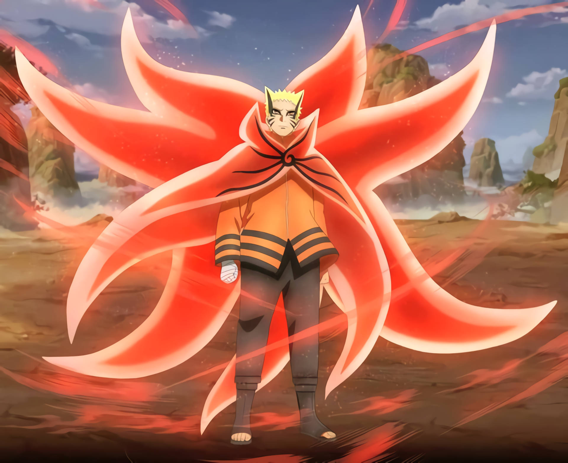 Naruto Baryon Mode Rực Lửa Hình nền
