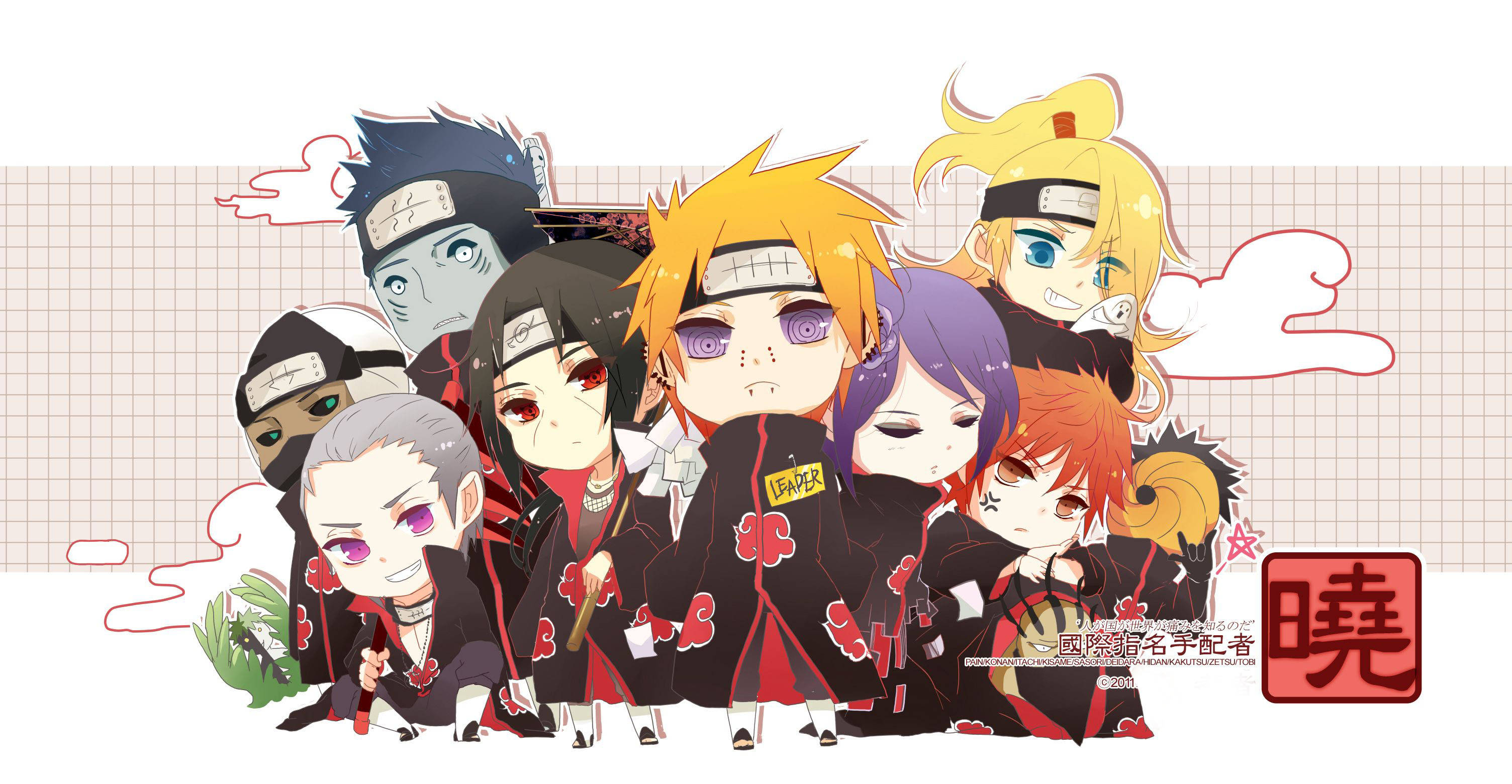 Naruto Chibi Akatsuki Dễ Thương Hình nền