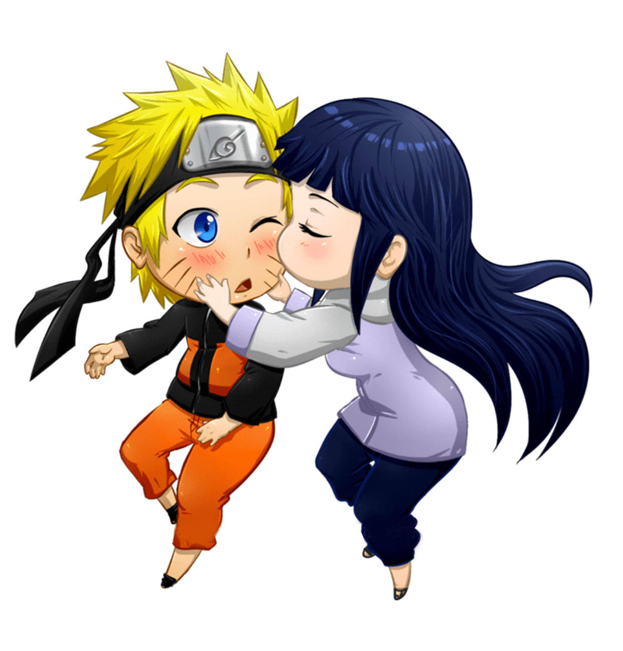 Naruto Chibi Dễ Thương Hôn Má Hình nền