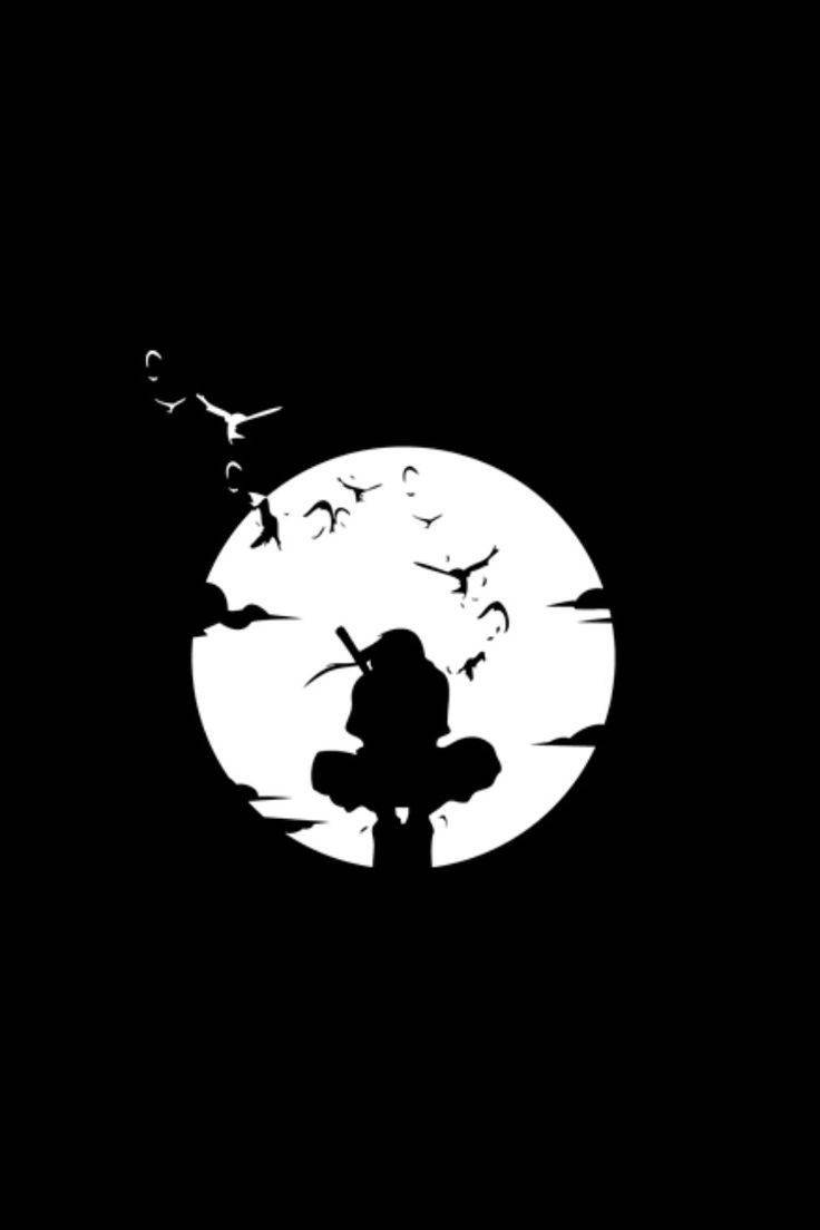 Naruto Đen Itachi Uchiha Sau Mặt Trăng Hình nền