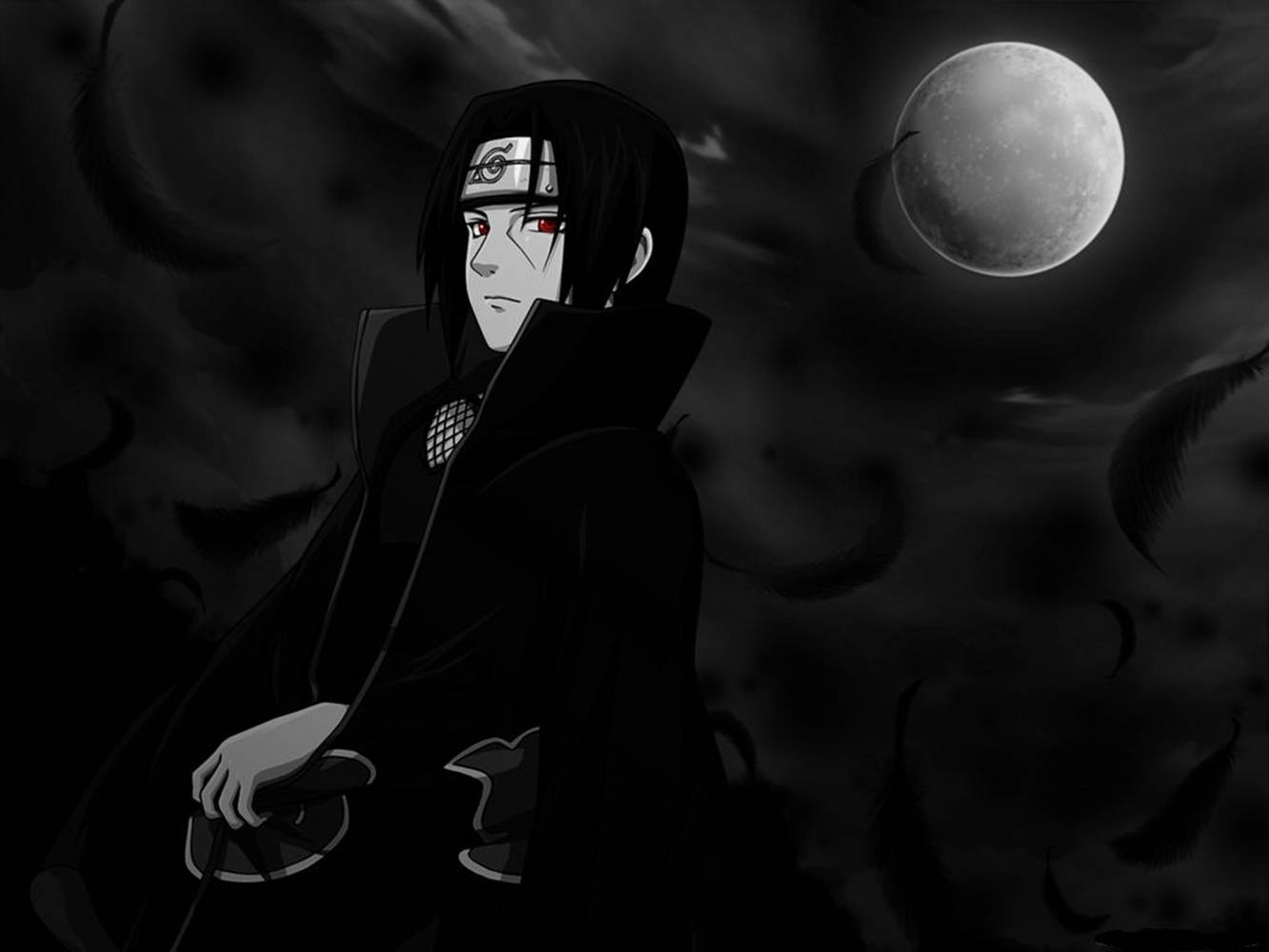 Naruto đen Uchiha Itachi Mắt Sharingan Phát Sáng Hình nền