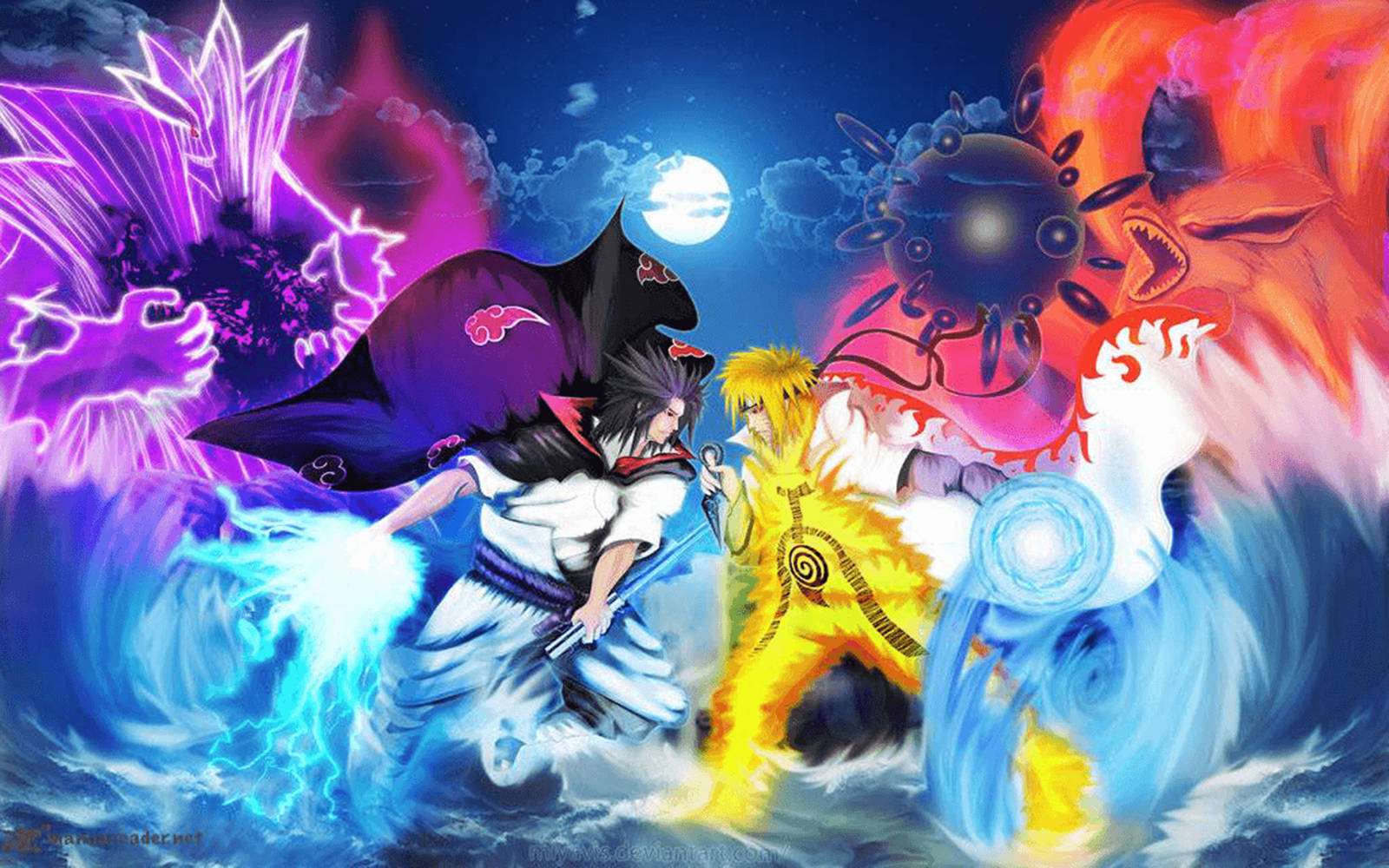 Naruto đối mặt Sasuke ấn tượng Hình nền