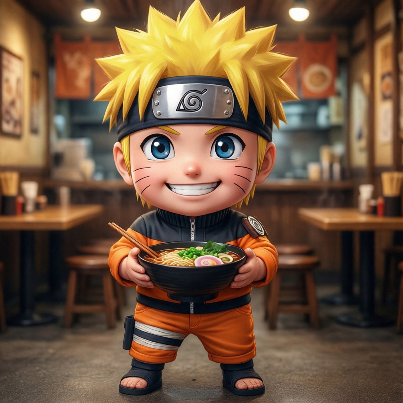 Naruto Mỉm Cười Bên Ramen Hình nền