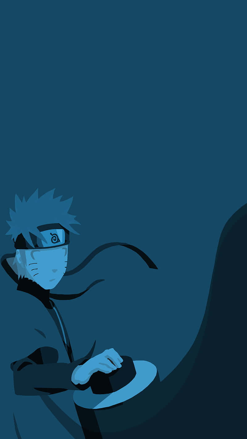 Naruto Minimal Anime Xanh Nghệ Thuật Hình nền