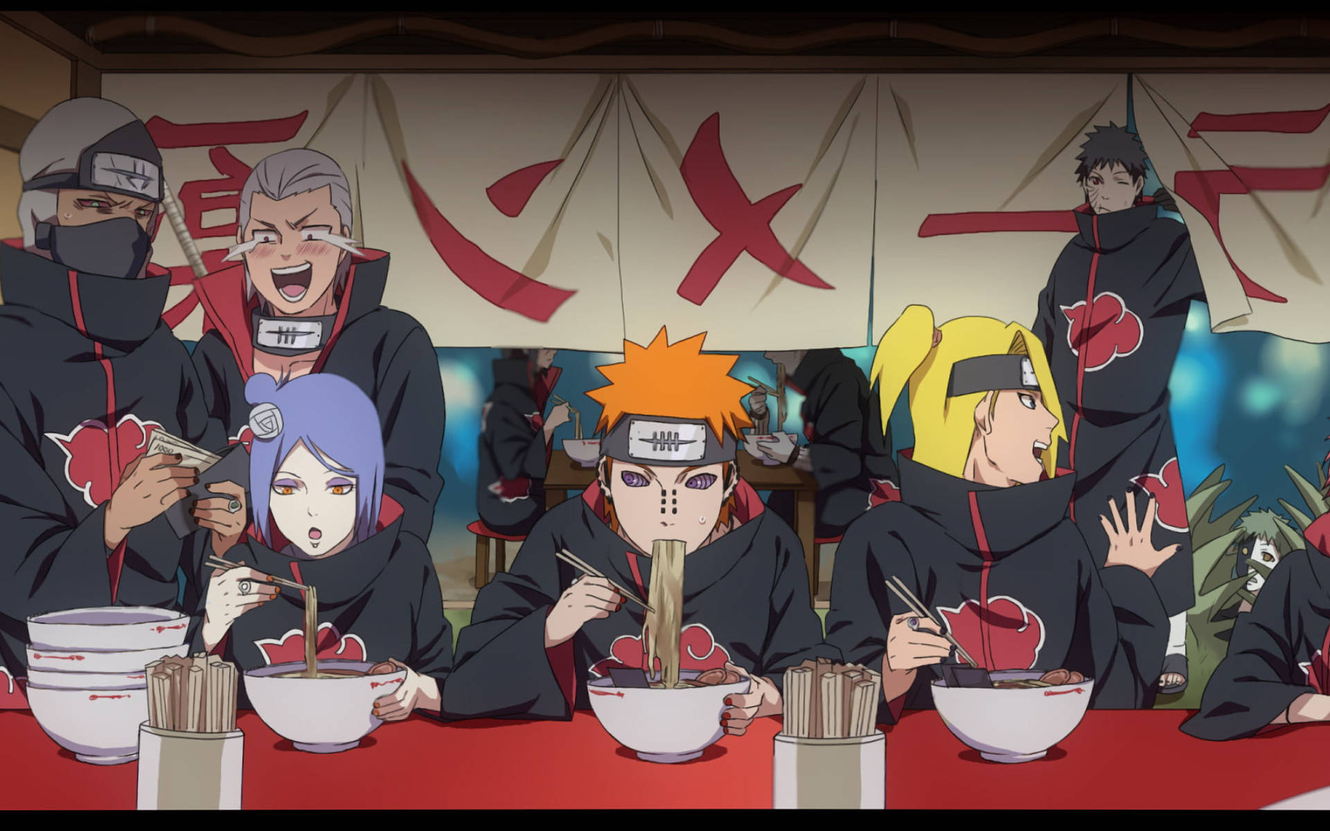 Naruto Nhân Vật Akatsuki Trong Quán Ramen Hình nền