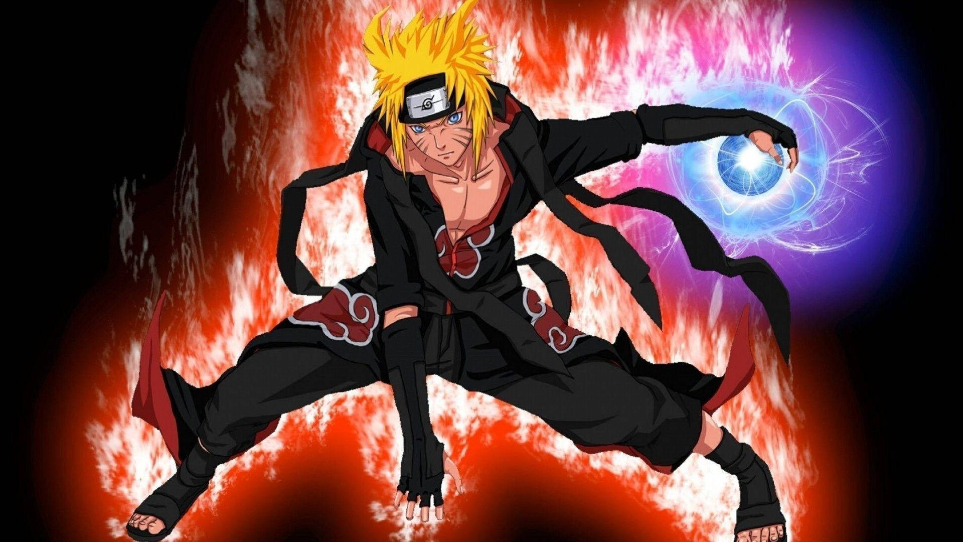 Naruto PC mặc áo choàng Akatsuki Fanart Hình nền