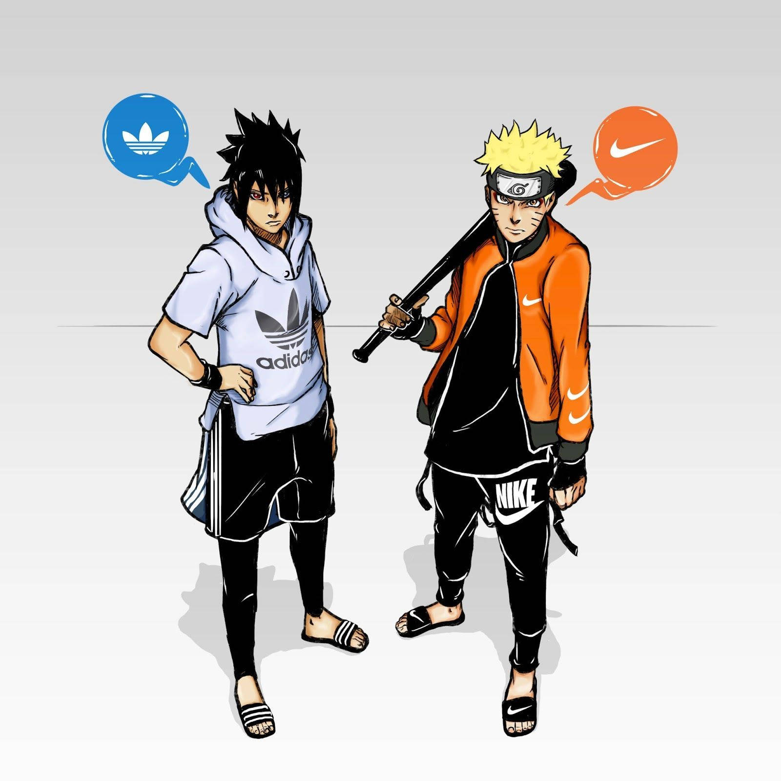 Naruto Phong Cách và Sasuke Trong Adidas và Nike Hình nền