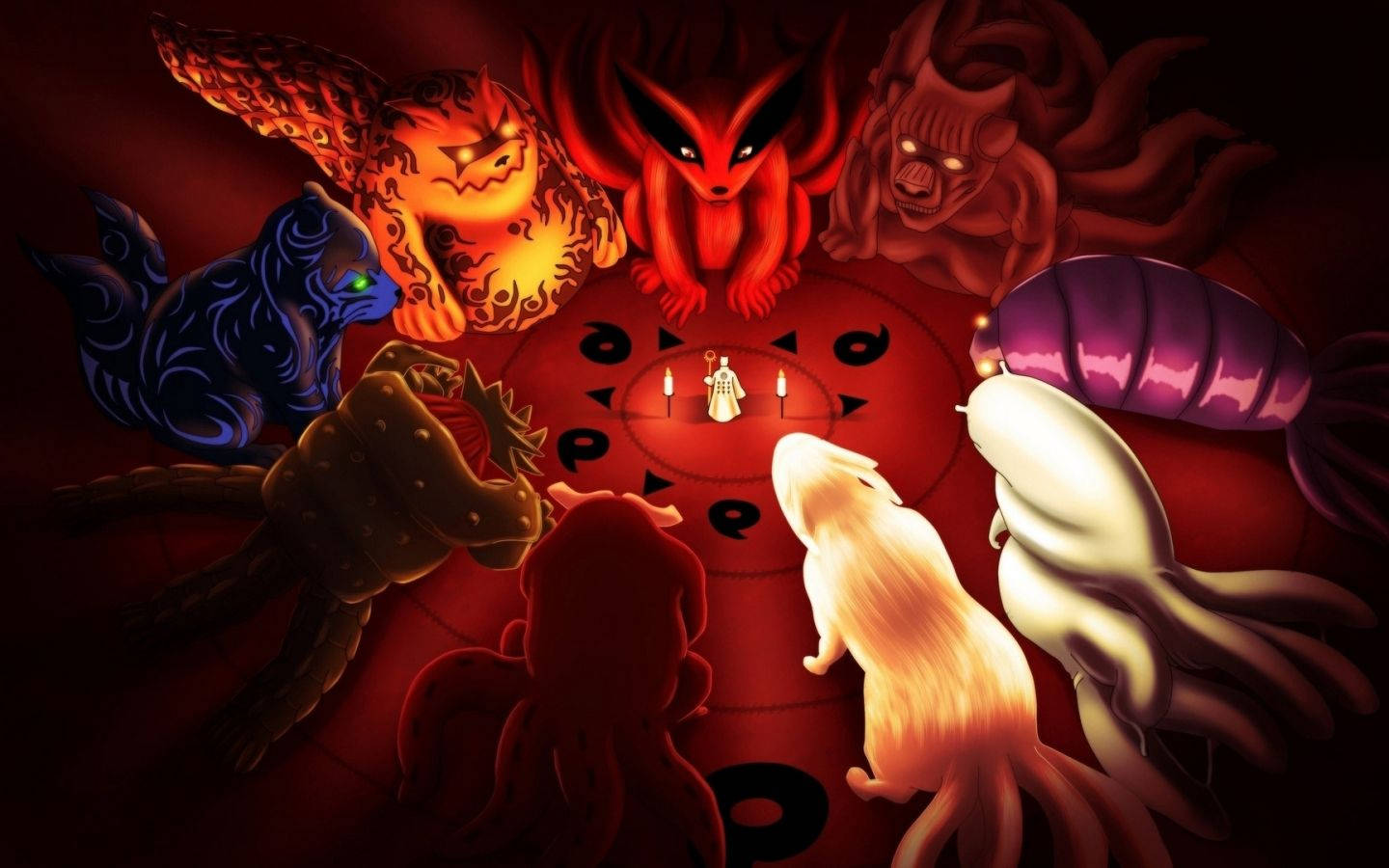 Naruto Sinh Vật Đuôi Sống Động Hình nền