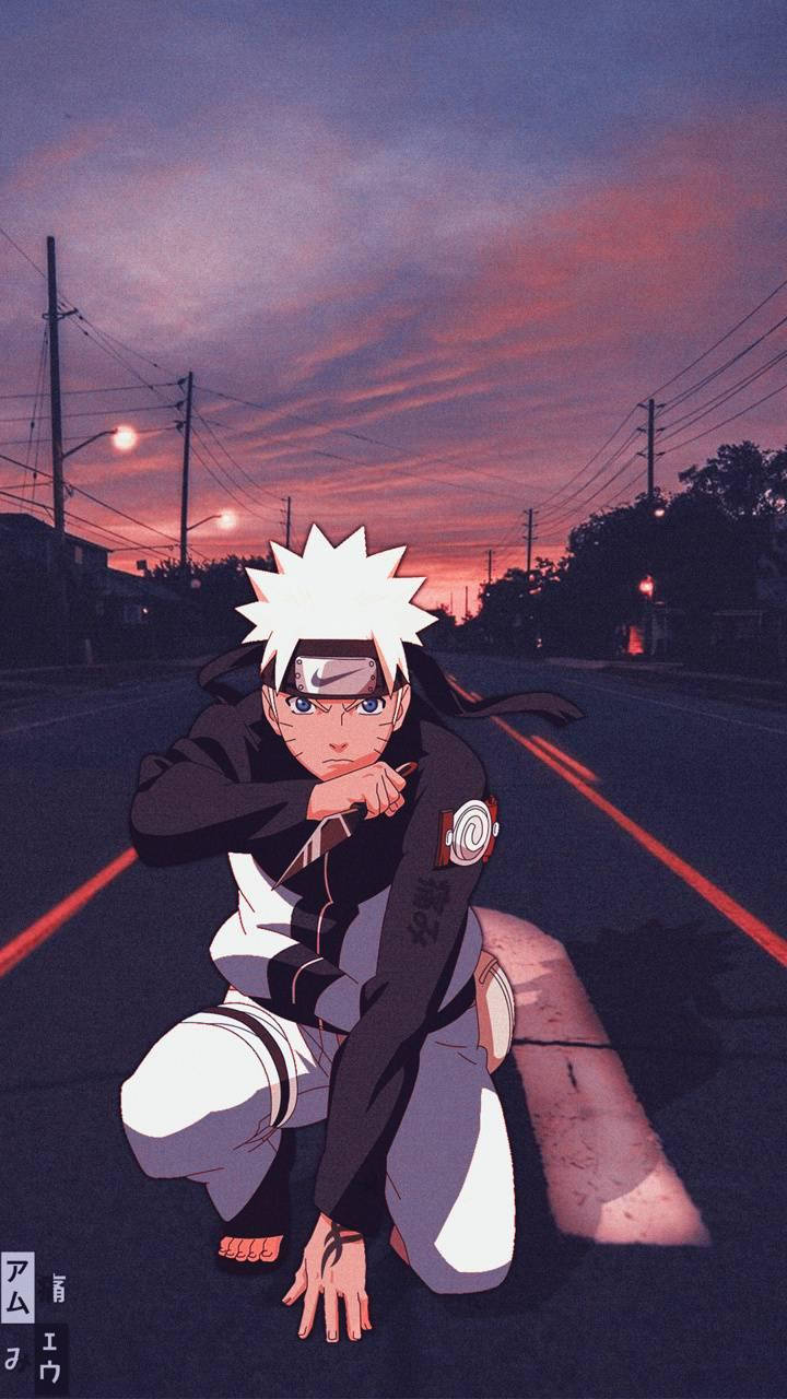 Naruto trên con phố vắng lặng Hình nền