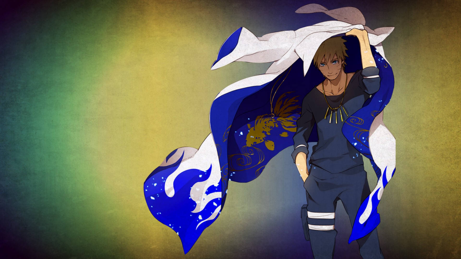 Naruto Uzumaki Áo Choàng Hokage Xanh Hình nền