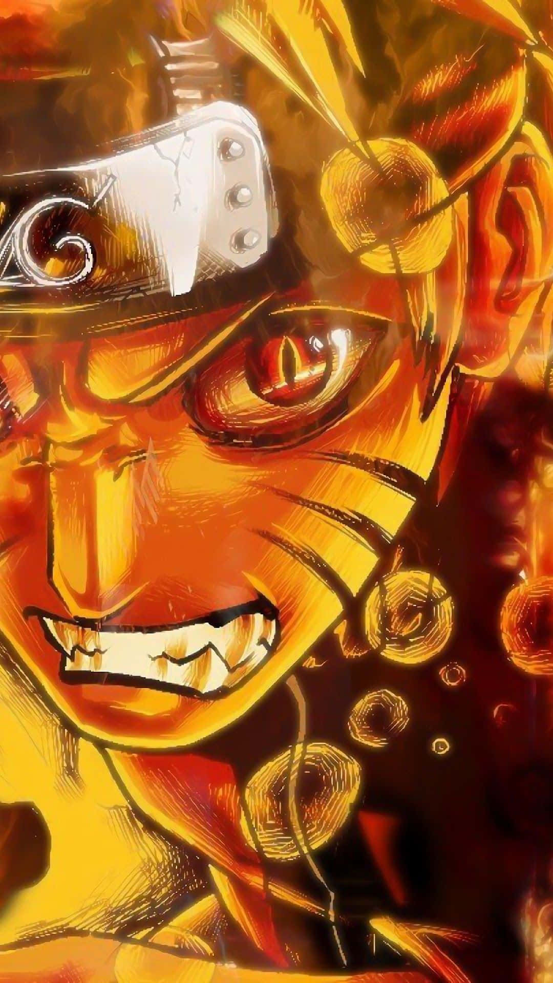 Naruto Uzumaki giải phóng năng lượng mạnh mẽ trong hình nền điện thoại độc đáo Hình nền