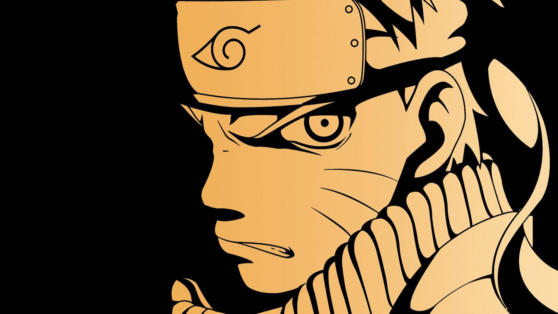 Hình nền tác phẩm nghệ thuật vẽ Naruto màu cam cổ điển.