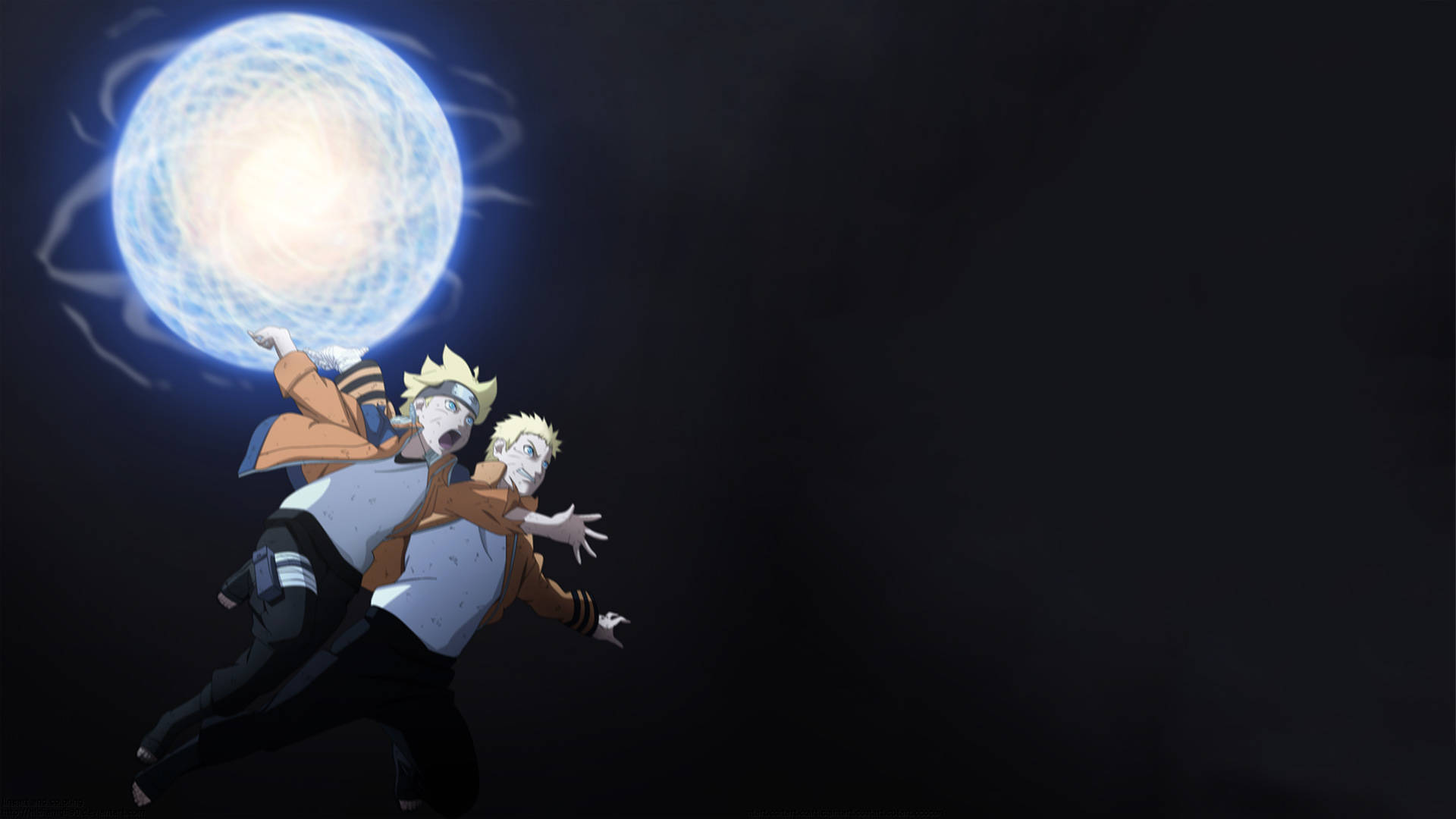 Naruto Và Boruto Rasengan Chakra Thẩm Mỹ Hình nền