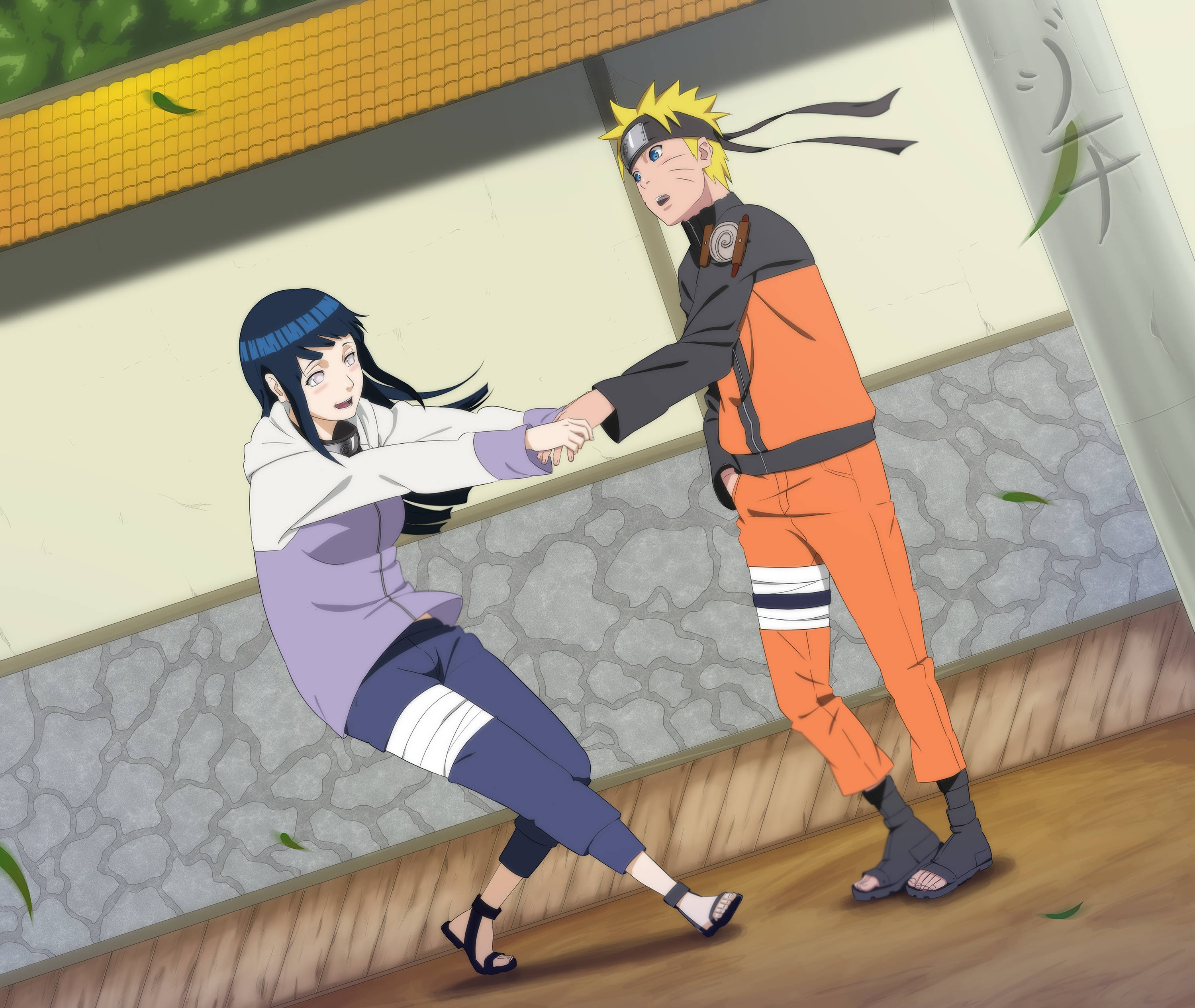 Naruto và Hinata ngoài trời Hình nền