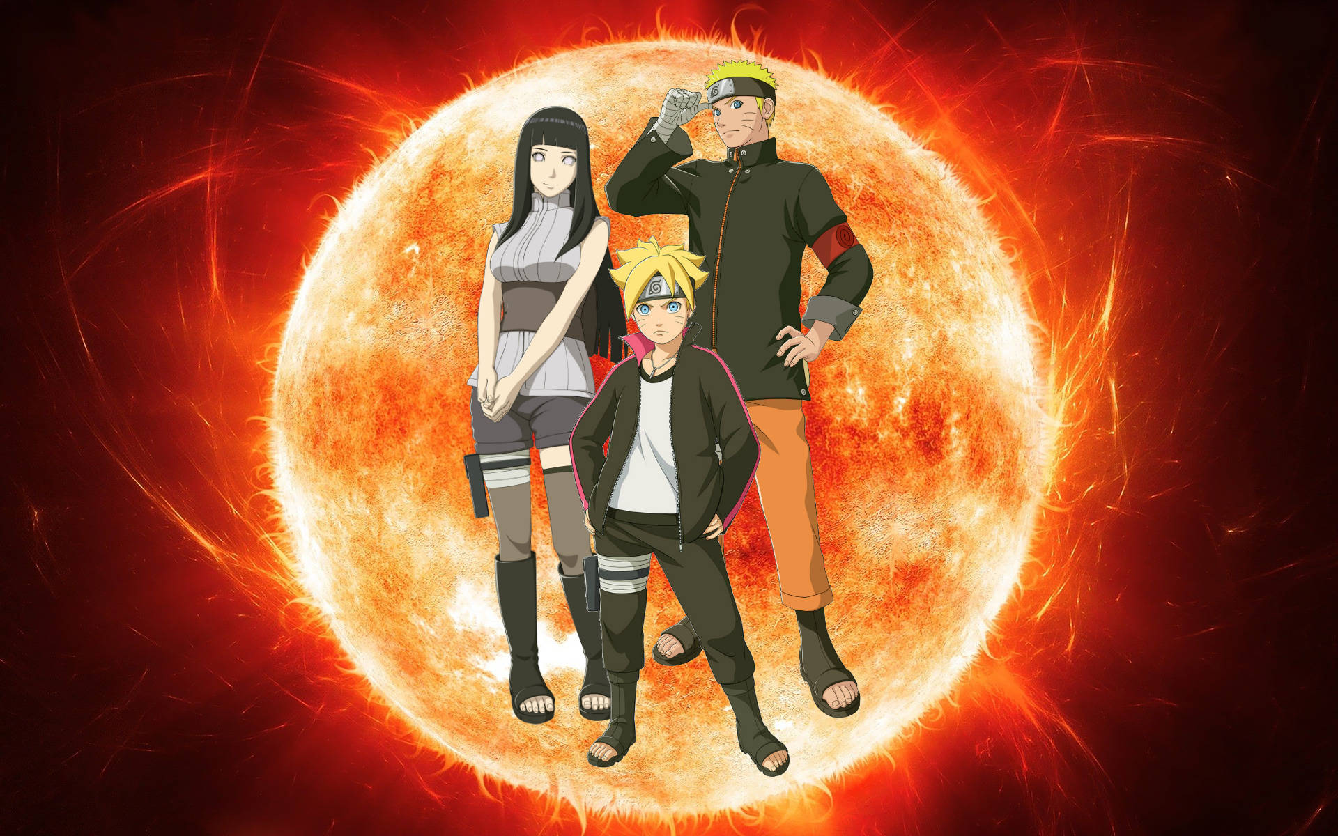Naruto và Hinata cùng Boruto Hình nền