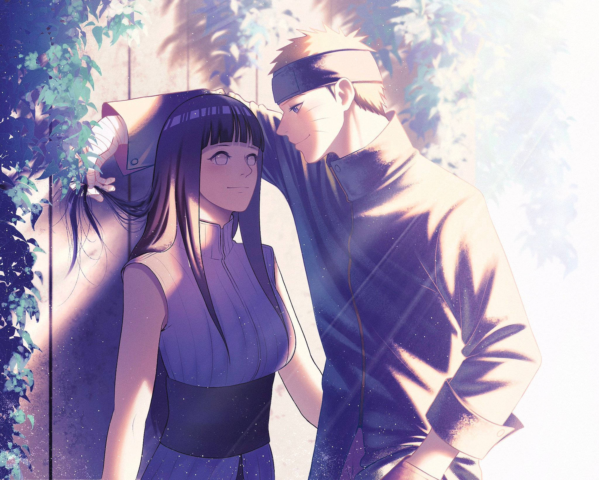 Naruto và Hinata tựa vào nhau Hình nền