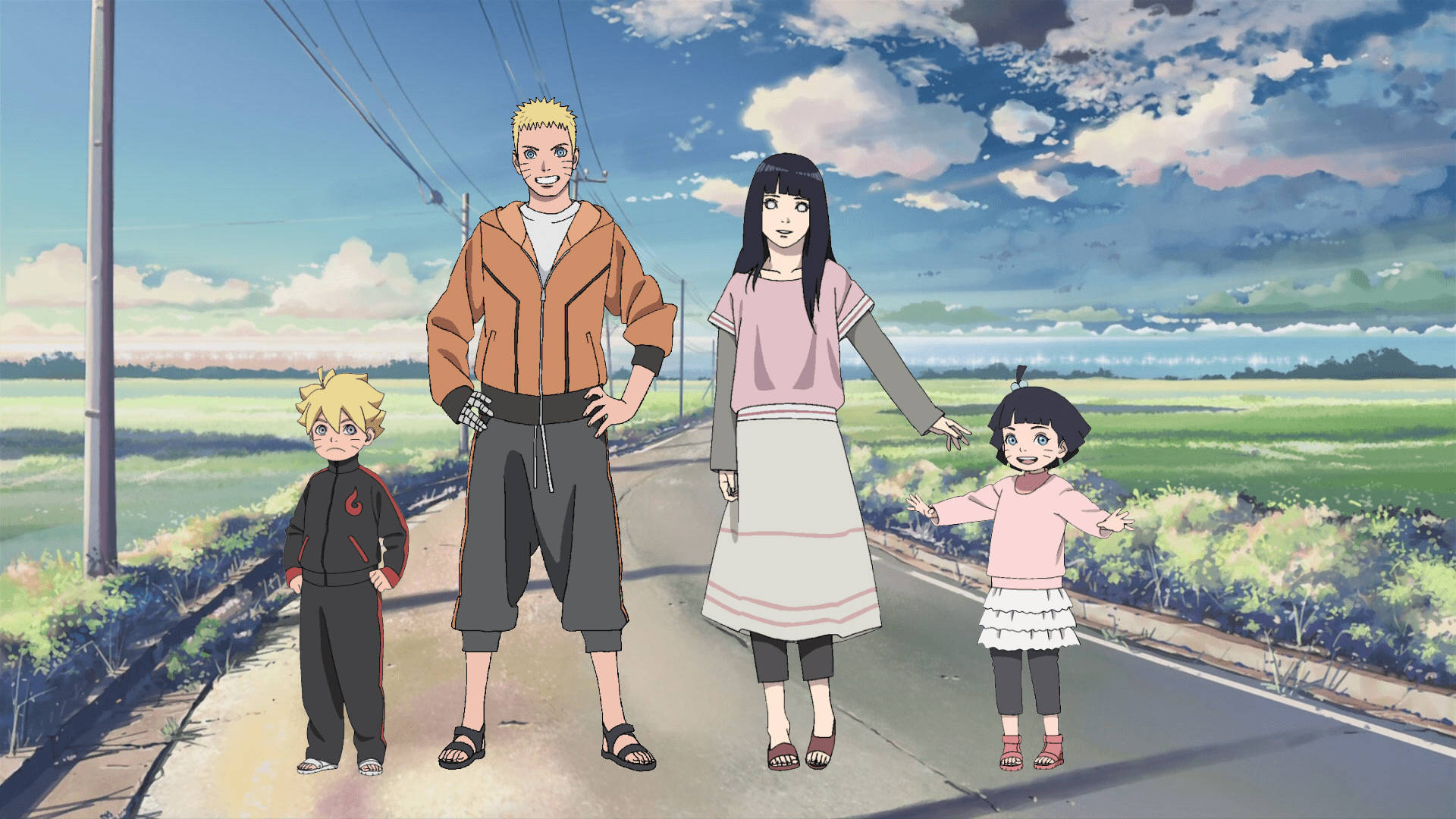 Naruto và Hinata cùng các con Hình nền
