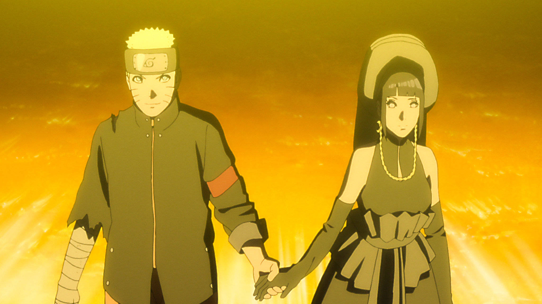 Naruto và Hinata nắm tay nhau Hình nền