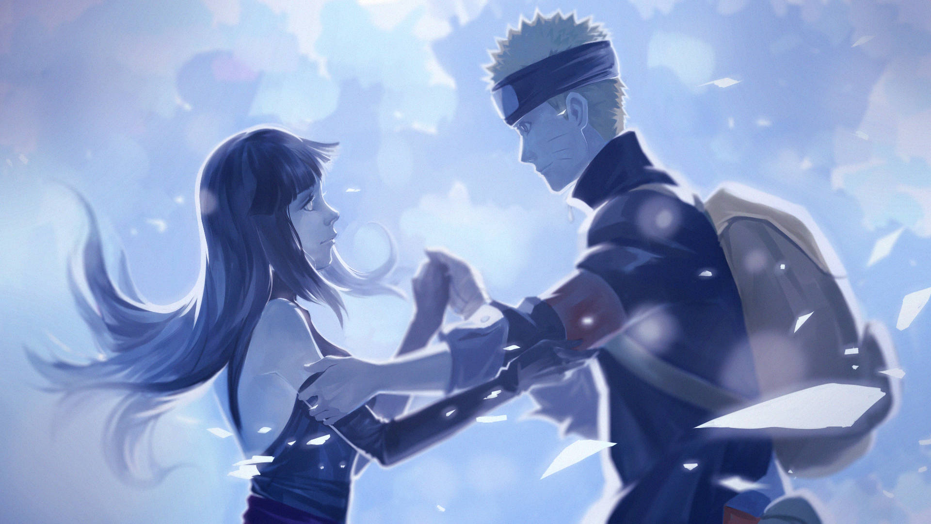 Naruto và Hinata trong tuyết mùa đông Hình nền