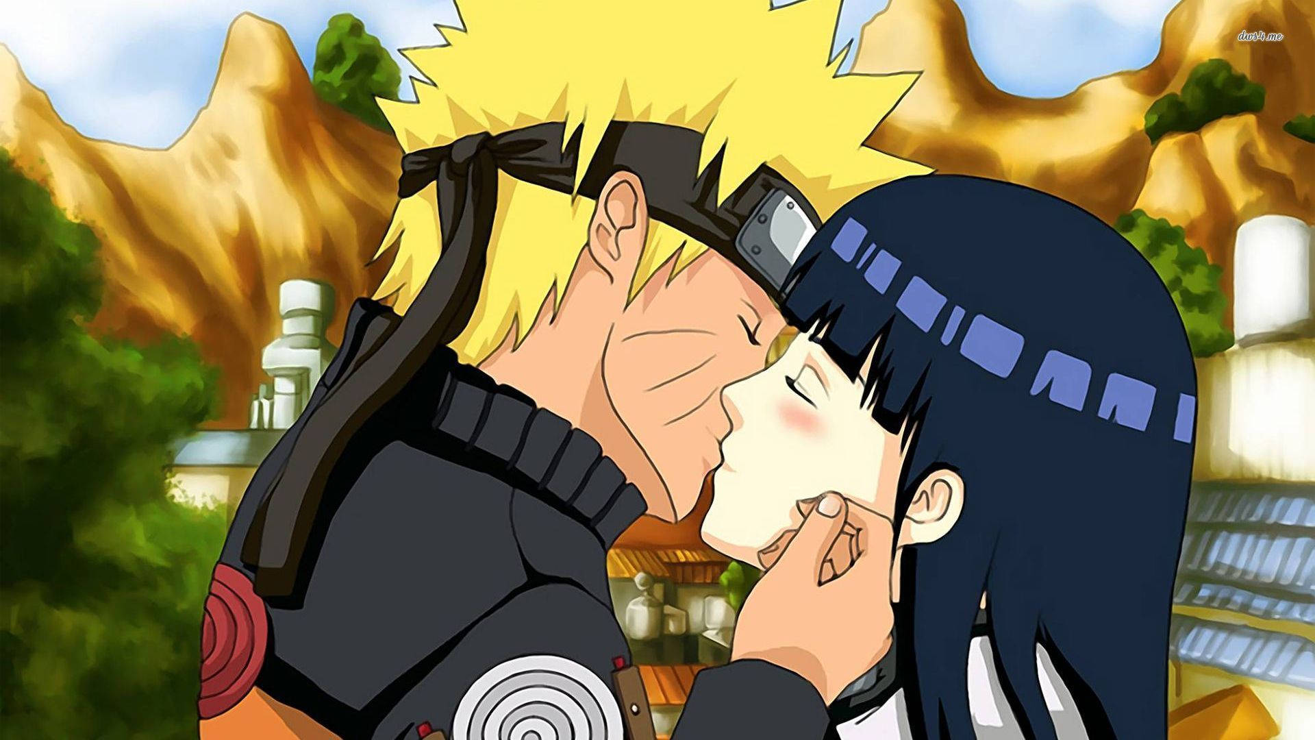 Naruto và Hinata hôn nhau Hình nền