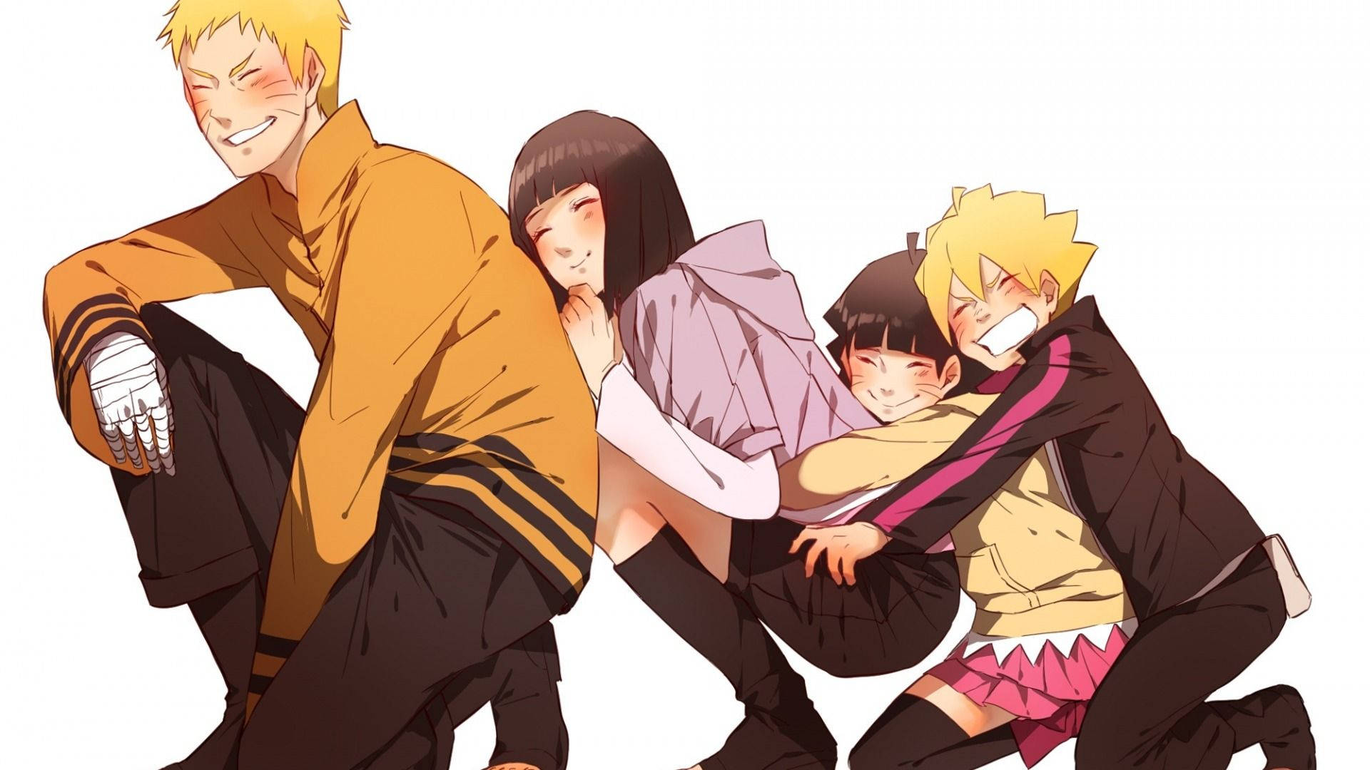 Naruto và Hinata cùng các con Hình nền
