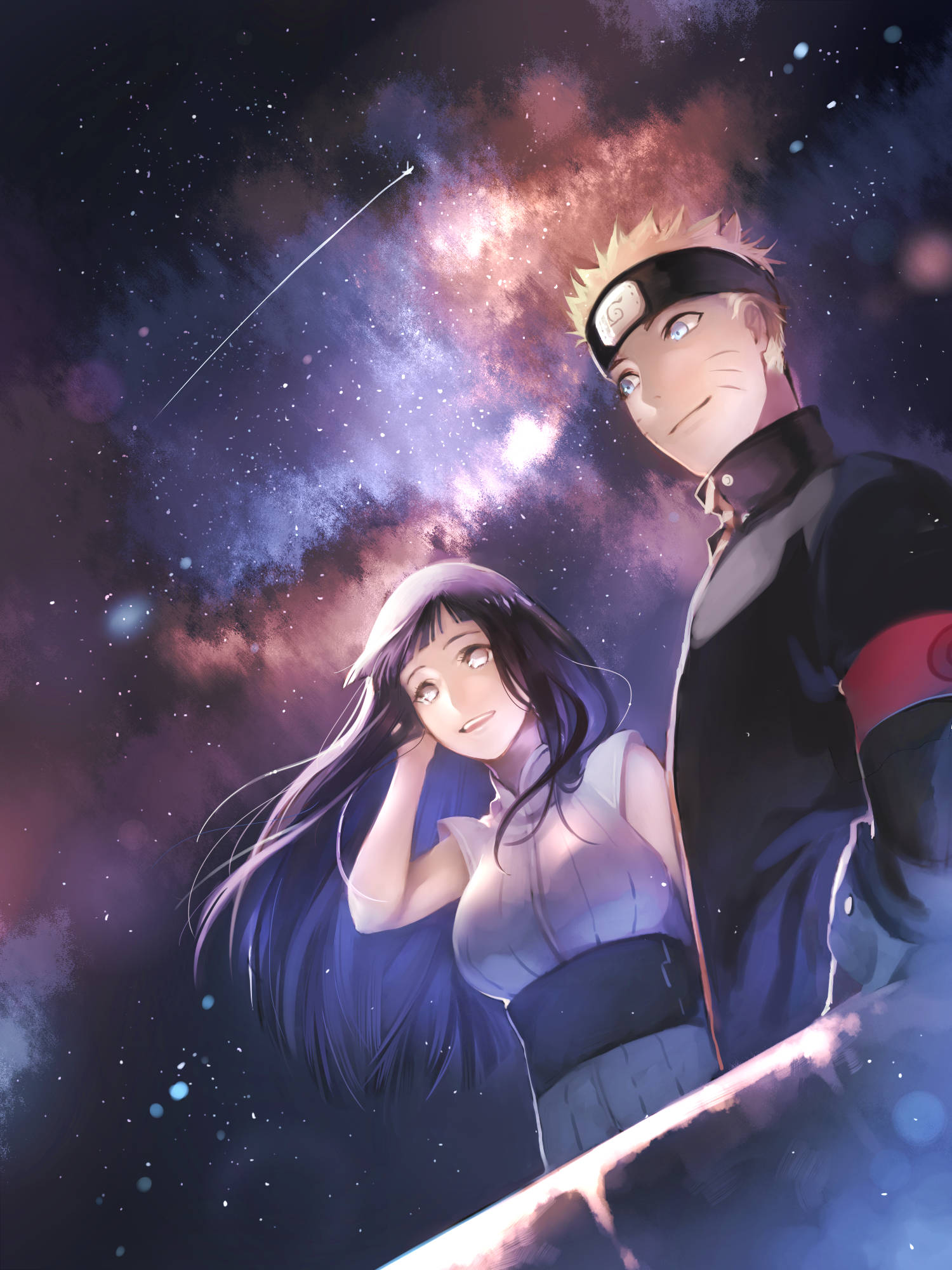Naruto và Hinata Sao băng Hình nền