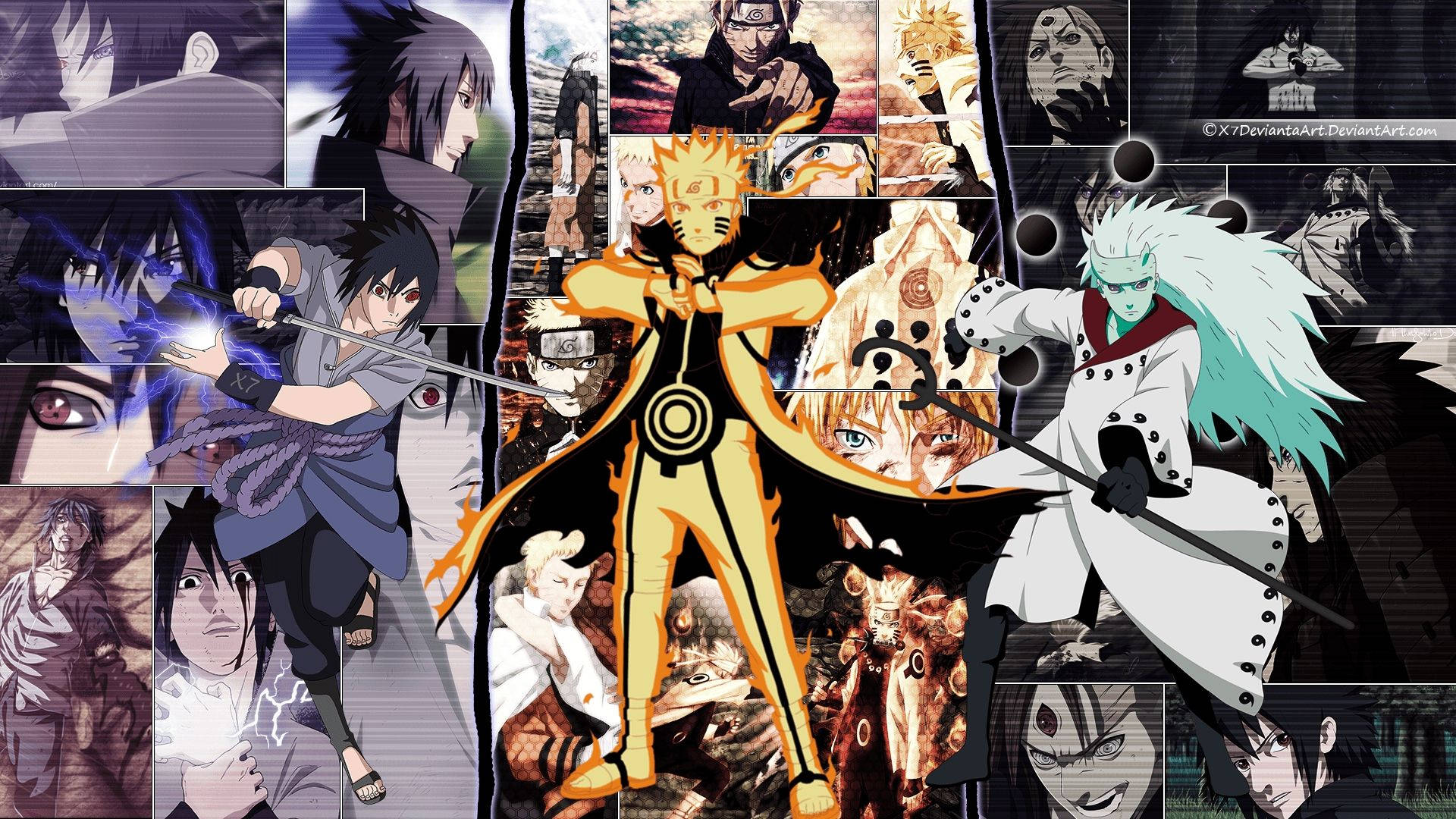 Naruto Và Sasuke Cùng Uchiha Madara Hình nền