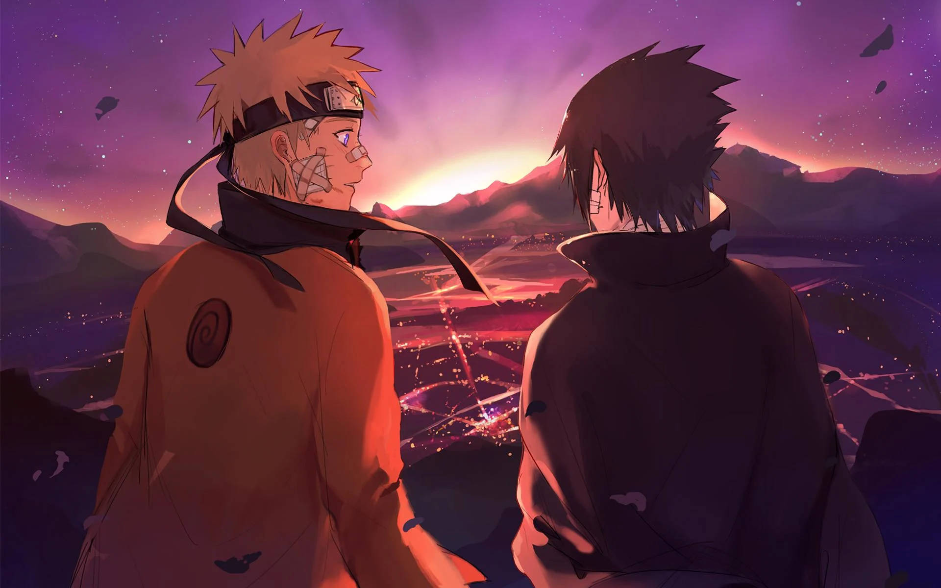 Naruto và Sasuke của Làng Lá Ẩn Hình nền