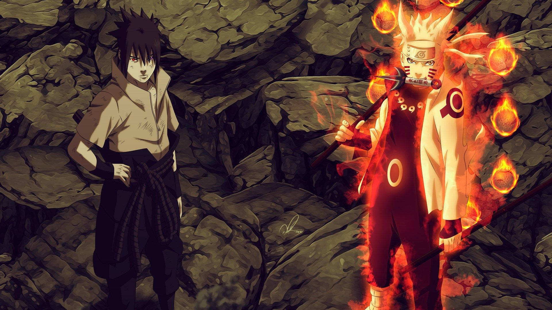 Naruto và Sasuke cùng nhau tuyệt vời Hình nền