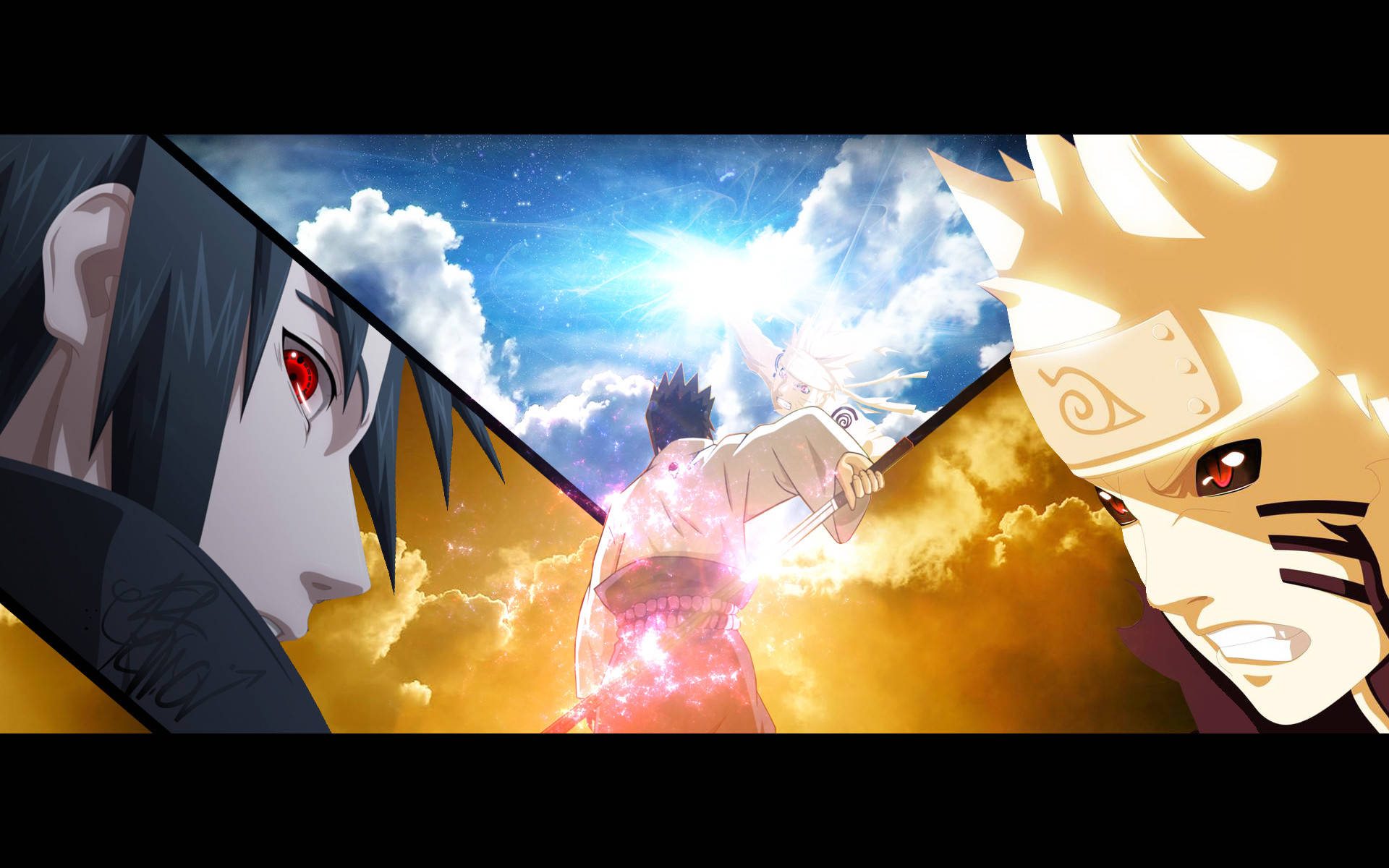Naruto và Sasuke cùng những đám mây Hình nền