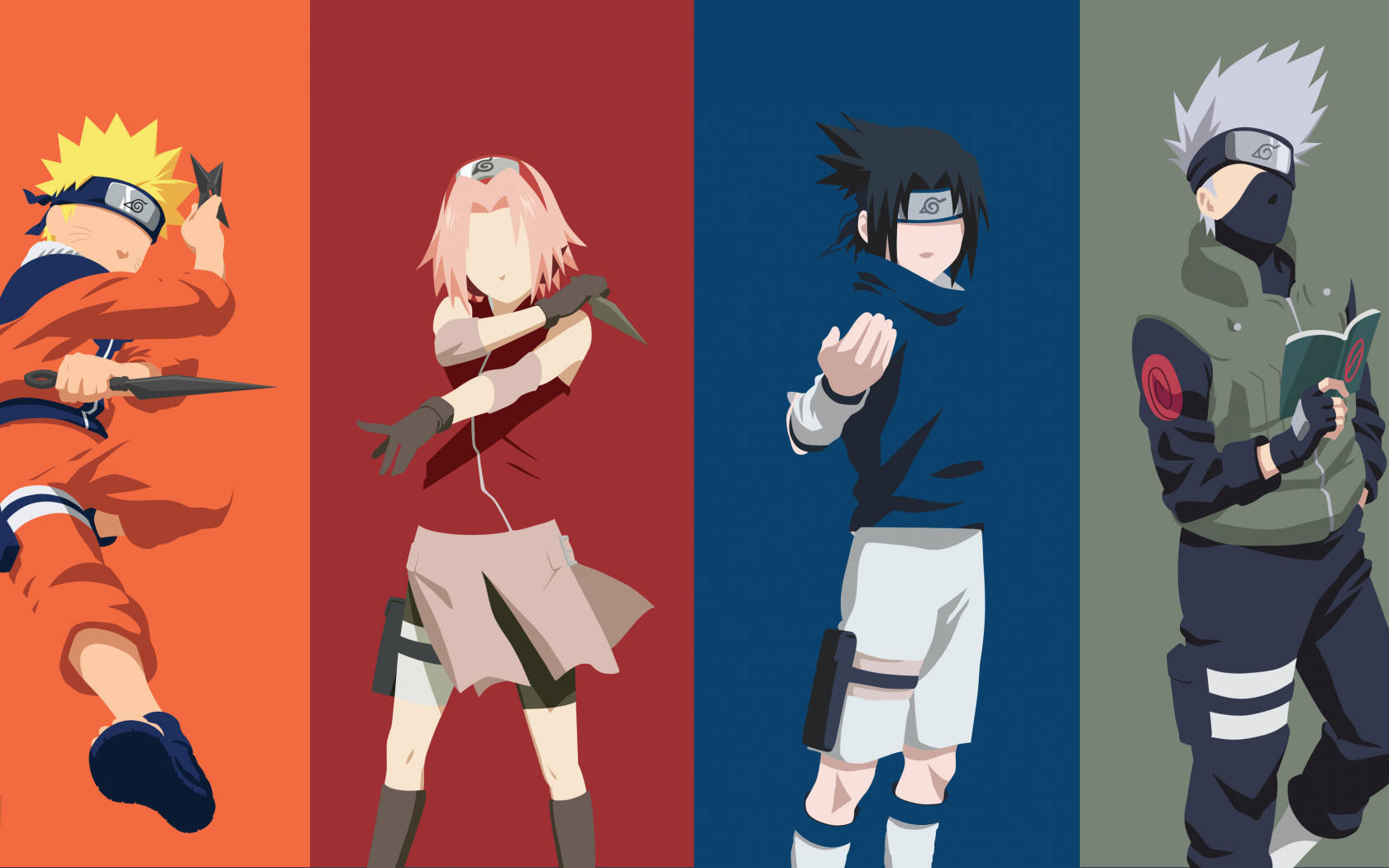 Naruto và Sasuke cùng Đội 7 Hình nền
