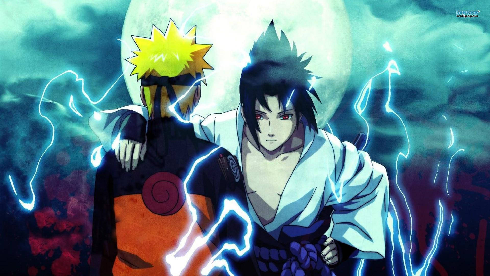 Hình nền Naruto và Sasuke như những người bạn hỗ trợ lẫn nhau.