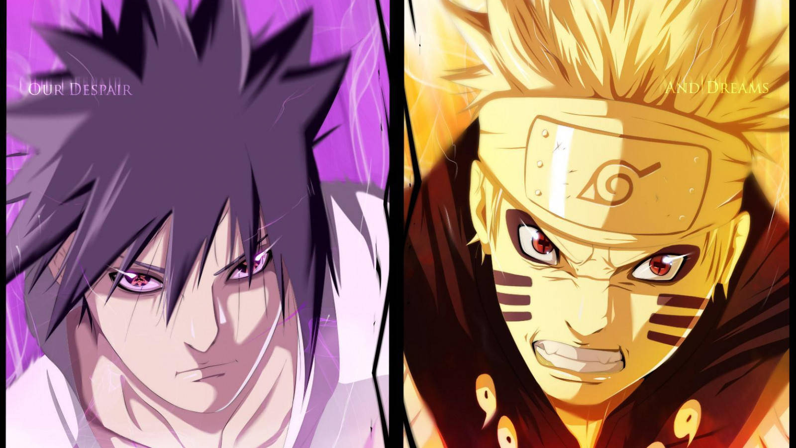 Naruto và Sasuke ở chế độ Thần Hình nền