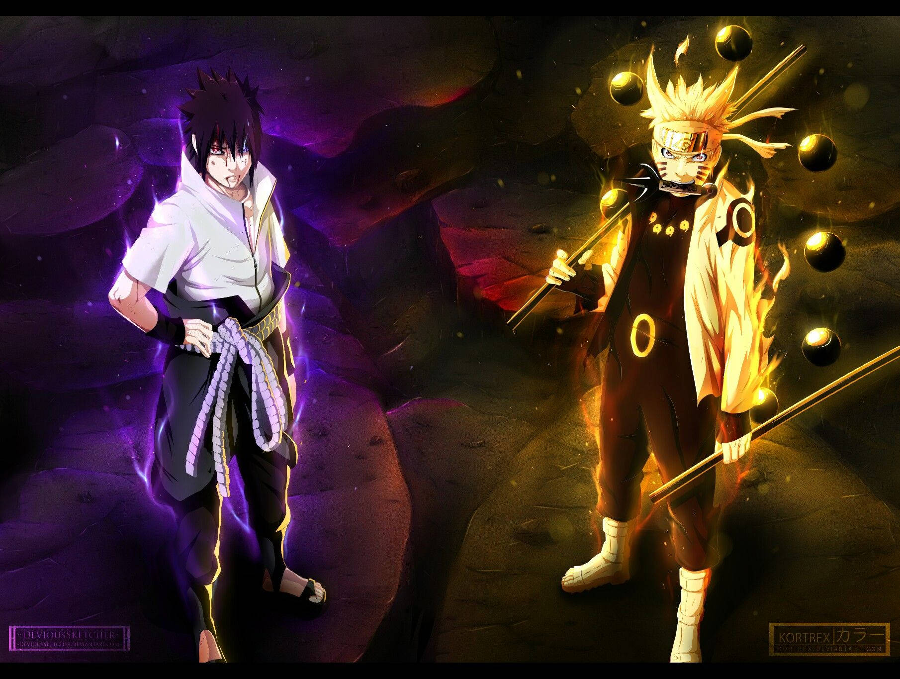 Naruto và Sasuke đối đầu Madara Hình nền