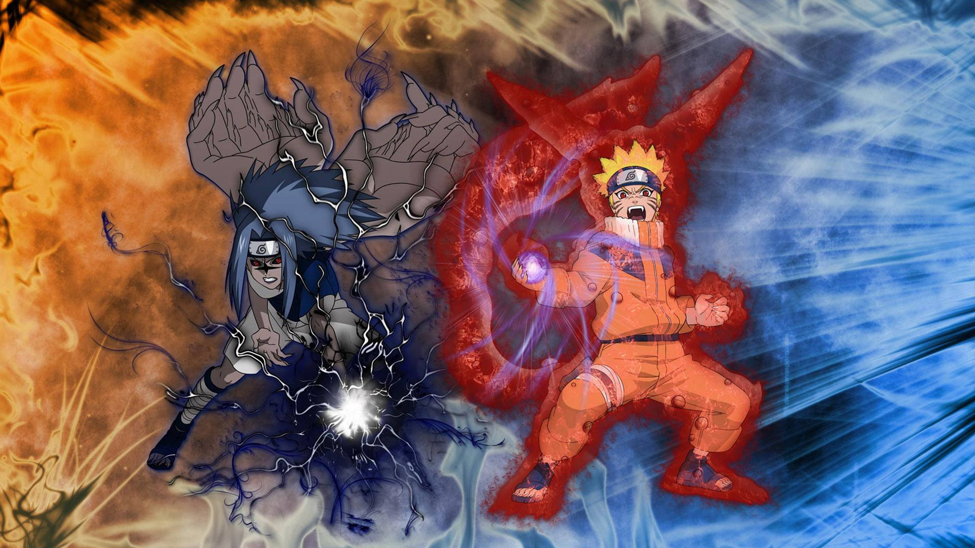Naruto và Sasuke thời trẻ với sự biến hóa Hình nền