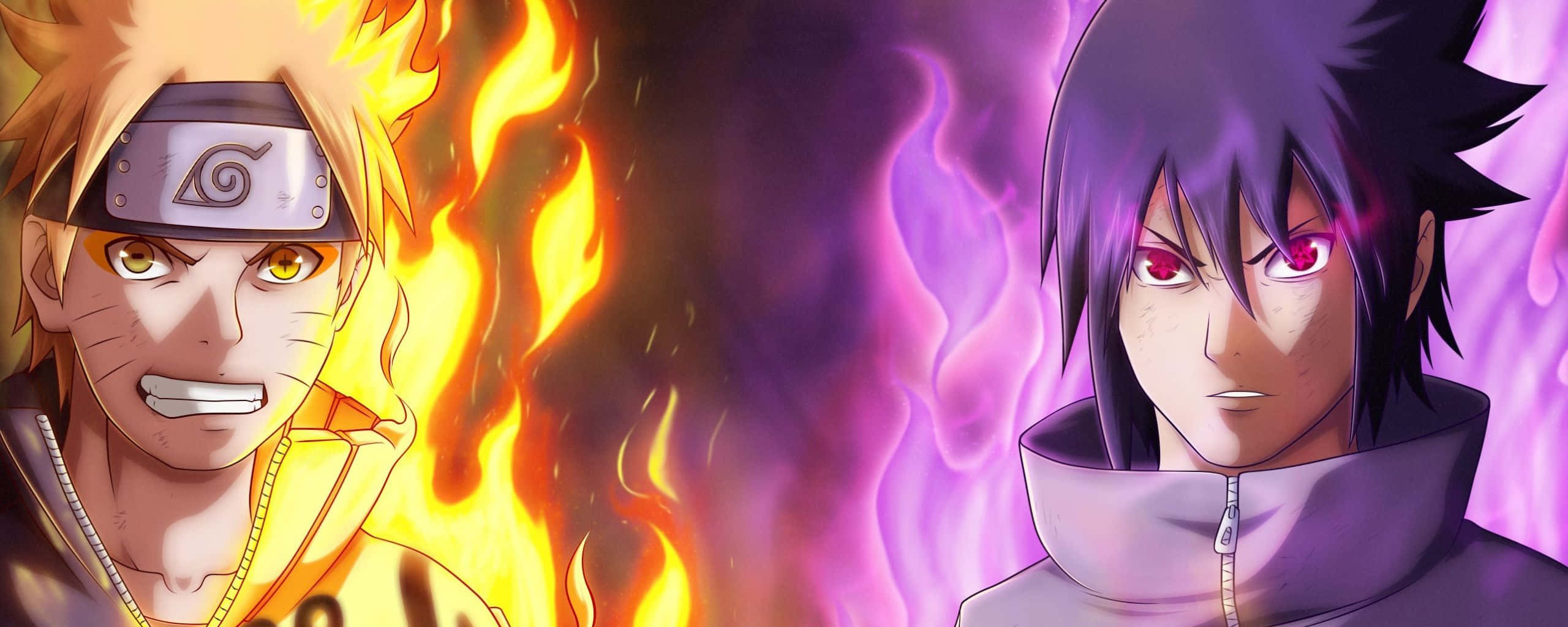 Naruto VS. Sasuke trên hai màn hình Hình nền