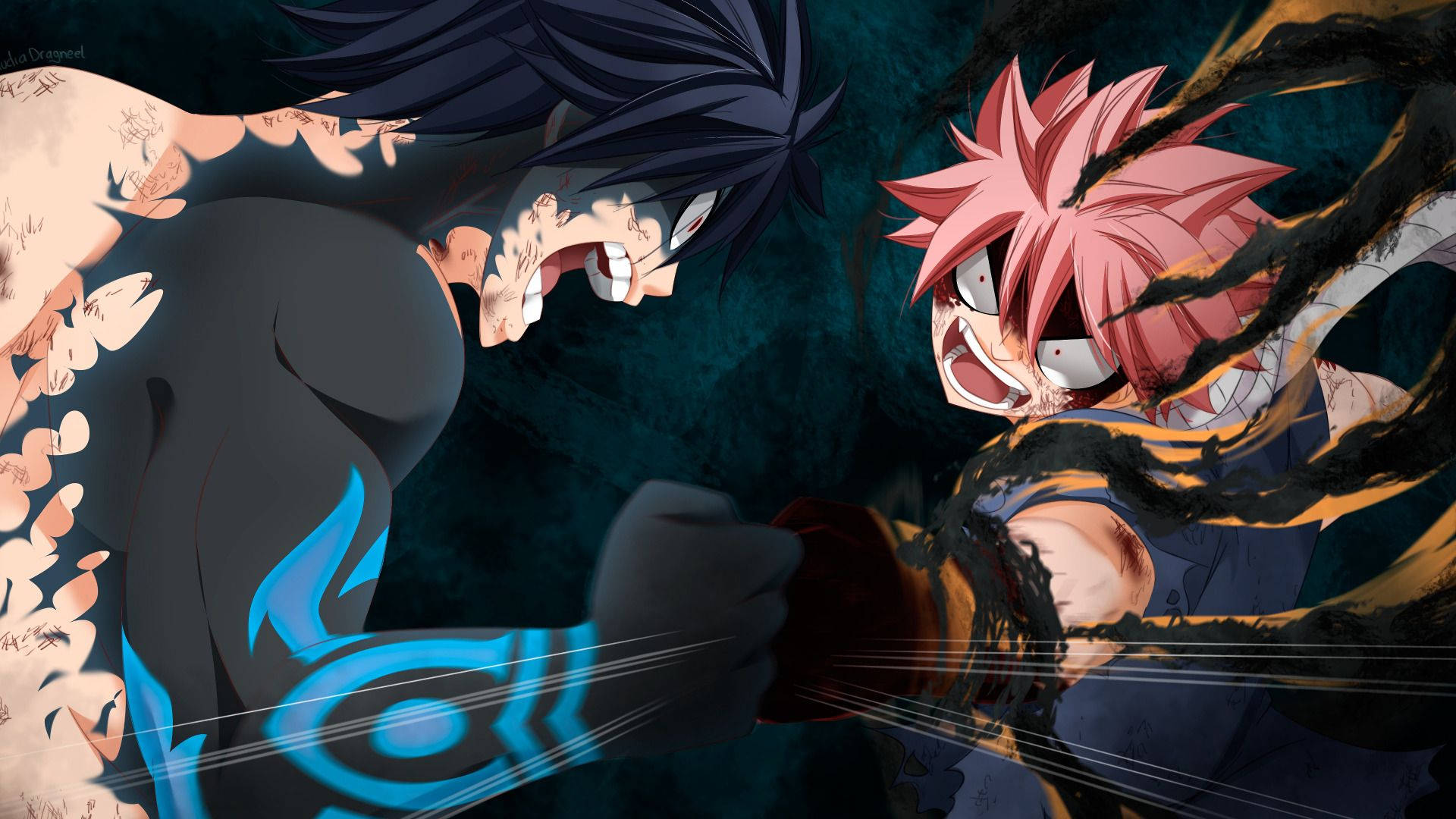 Natsu của Demon Slayer dũng cảm chiến đấu với Gray Hình nền