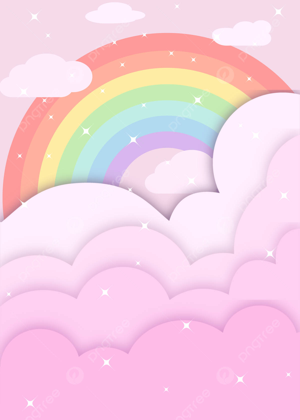 Nền Cầu Vồng Pastel Hồng Hình nền