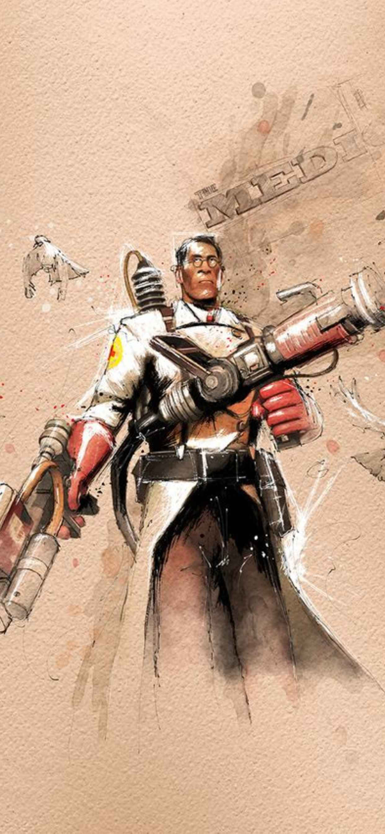 Hình Nền Chân Dung Thiết Kế Nhân Vật Medic iPhone Xs Max Team Fortress 2 Hình nền